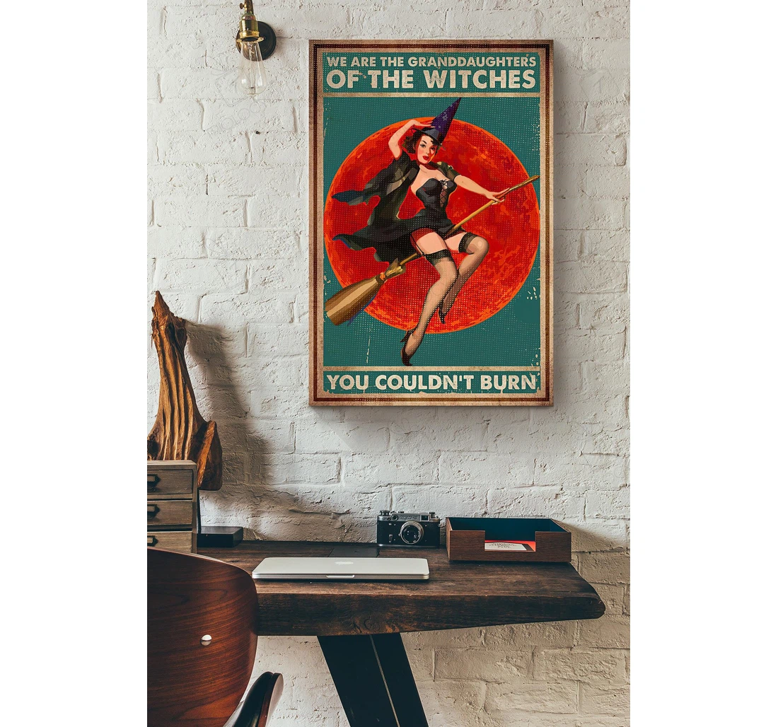 Poster, Canvas - We Are The Granddaughters Of The Witches Broomstick Blood Moon Ideas Idea S Print Framed Wall Art
