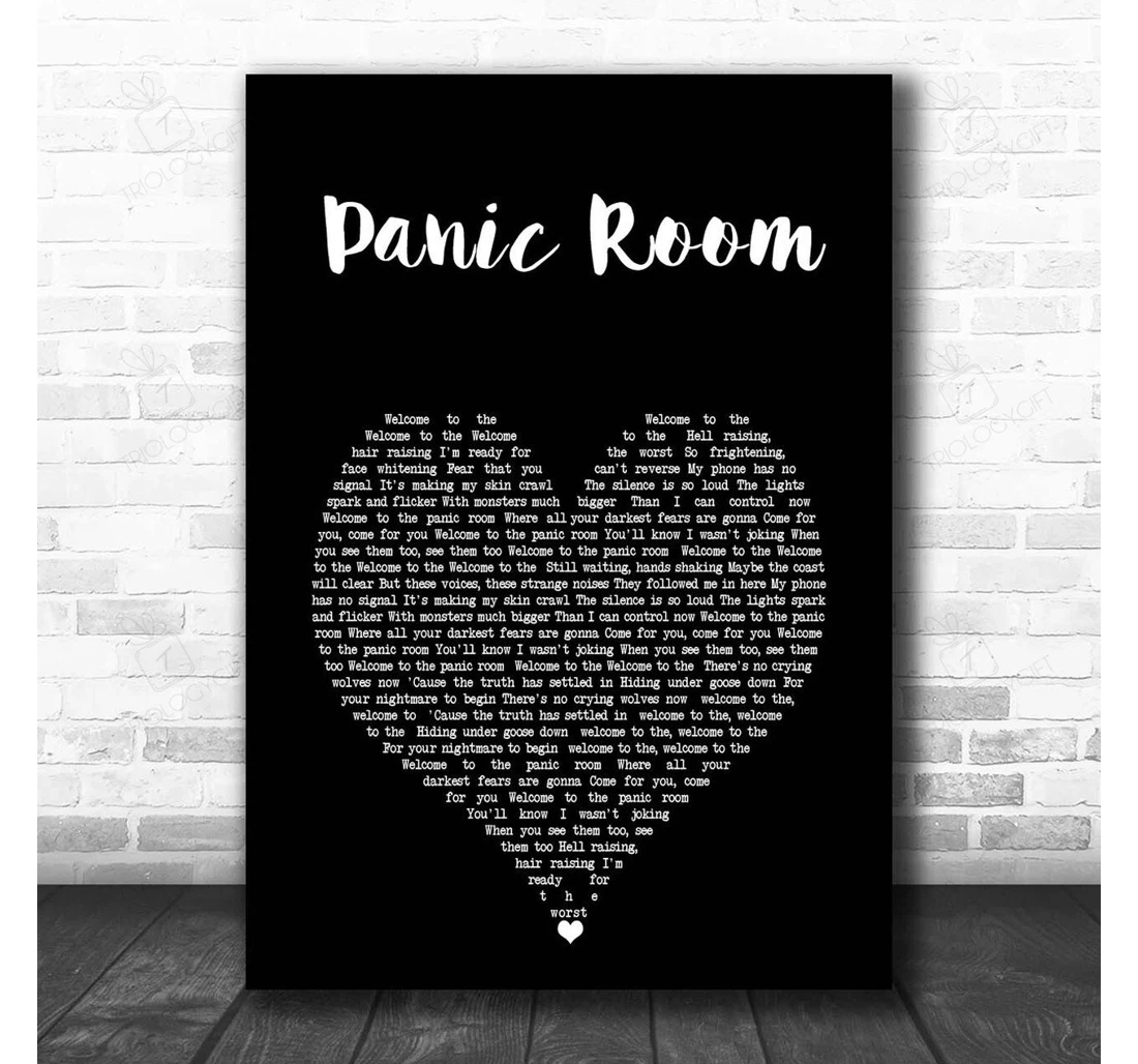Poster, Canvas - Au Ra Panic Black Heart Song Lyric Personalised Lyrics Custom Print Framed Wall Art