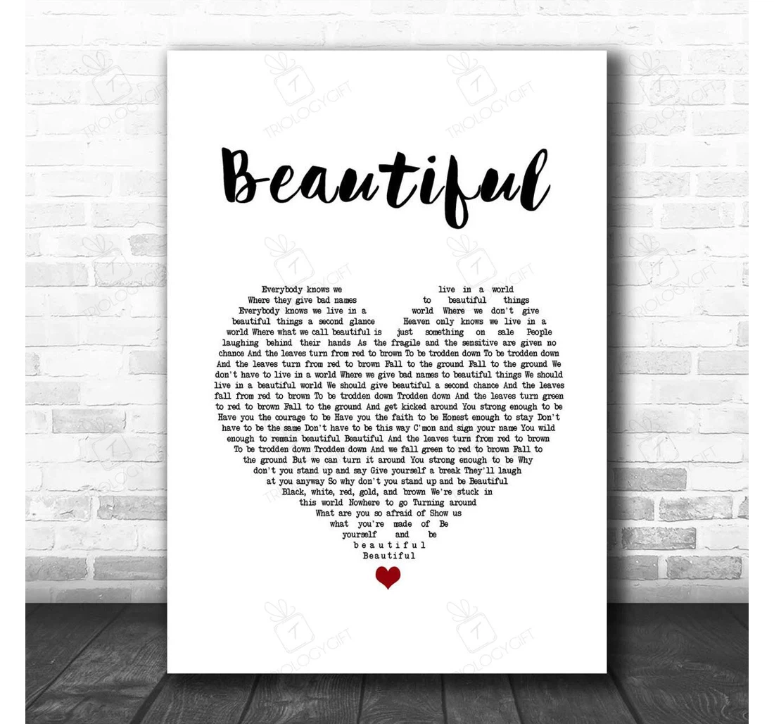 Poster, Canvas - Marillion Beautiful White Heart Song Lyric Personalised Lyrics Custom Print Framed Wall Art