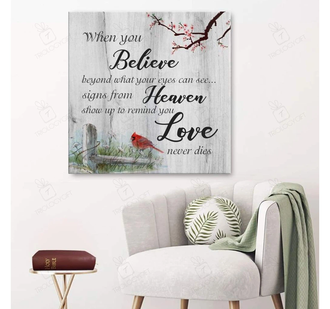 Poster, Canvas - When You Believe Beyond What Your Eyes Can See Thanksgiving Gallery Idea Square Frames Print Framed Wall Art