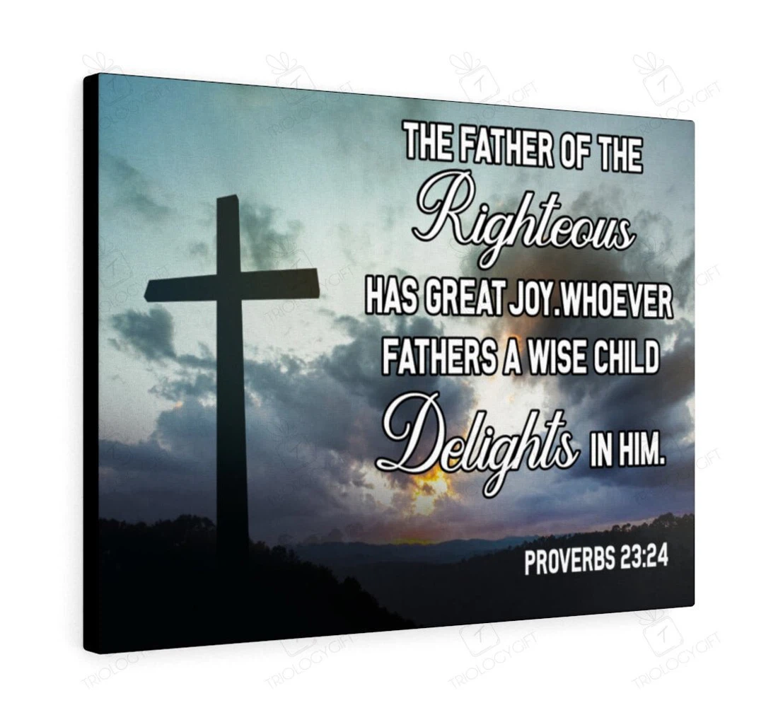 Poster, Canvas - Wise Father Proverbs Christian Dad Print Framed Wall Art