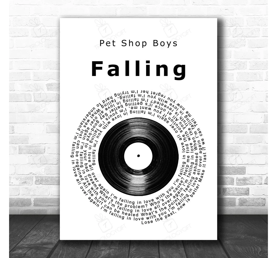 Poster, Canvas - Pet Shop Boys Falling Vinyl Record Song Lyric Personalised Lyrics Custom Print Framed Wall Art