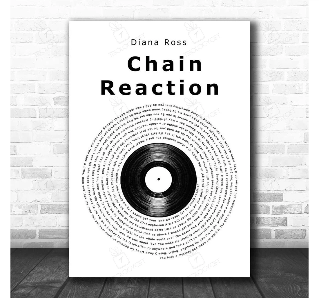Poster, Canvas - Diana Ross Chain Reaction Vinyl Record Song Lyric Personalised Lyrics Custom Print Framed Wall Art