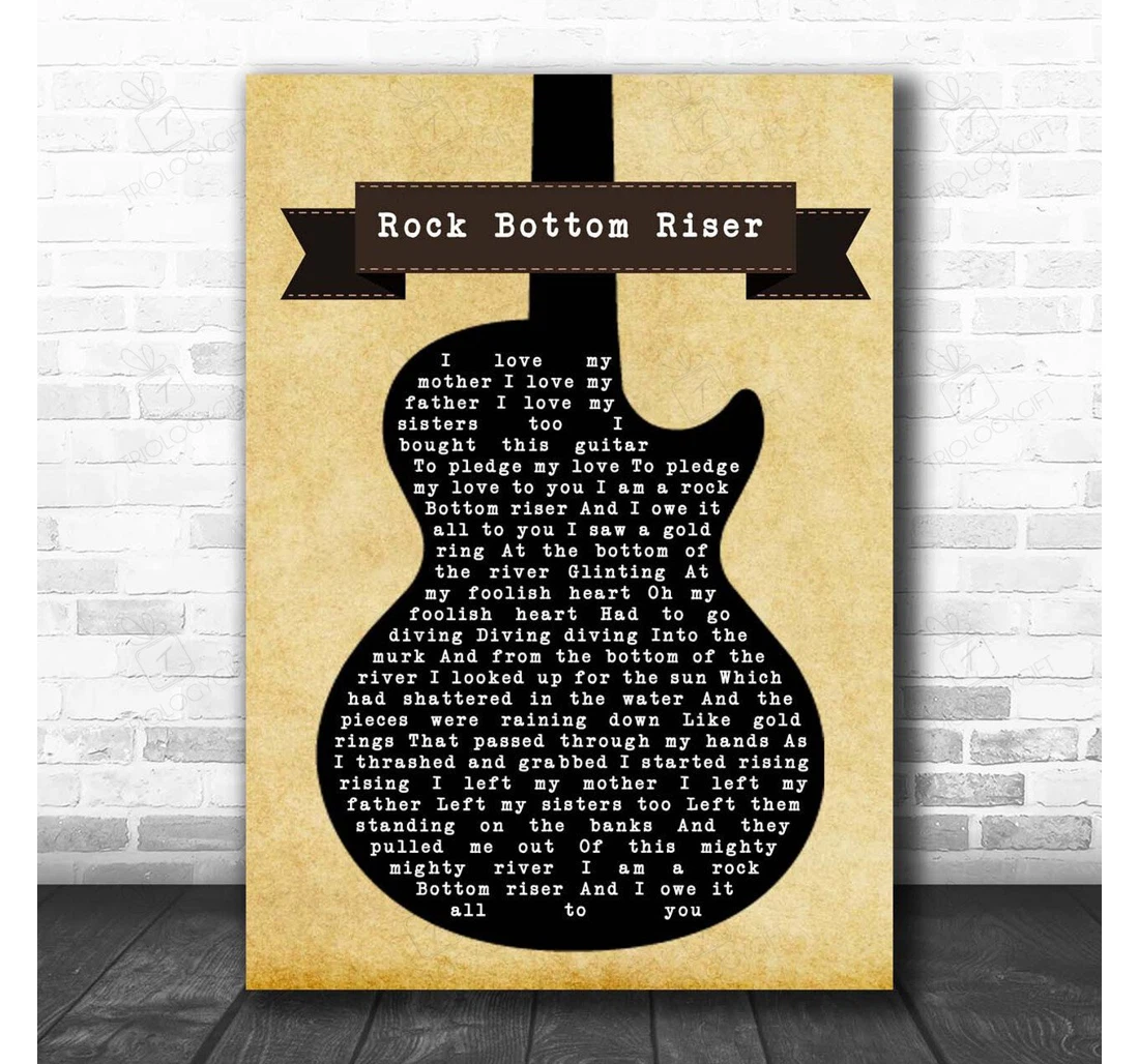 Poster, Canvas - Smog Rock Bottom Riser Black Guitar Song Lyric Personalised Lyrics Custom Print Framed Wall Art