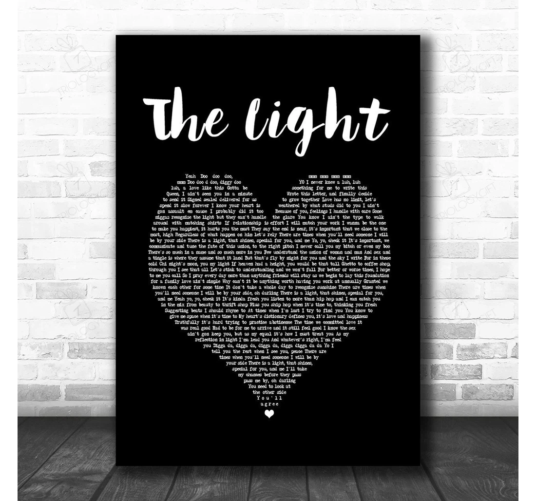 Poster, Canvas - Common The Light Black Heart Song Lyric Music Personalised Lyrics Custom Print Framed Wall Art