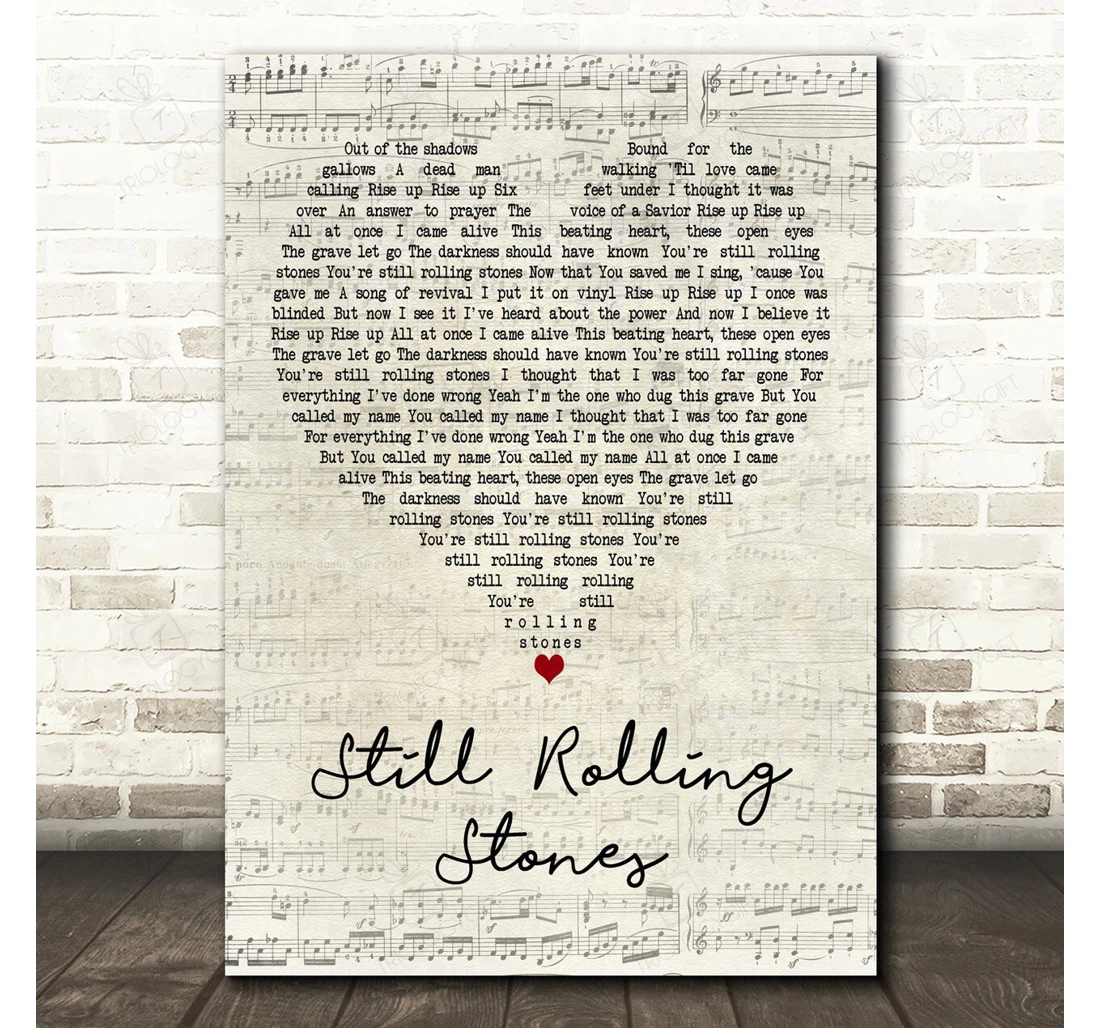 Poster, Canvas - Lauren Daigle Still Rolling Stones Script Heart Song Lyric Personalised Lyrics Custom Print Framed Wall Art
