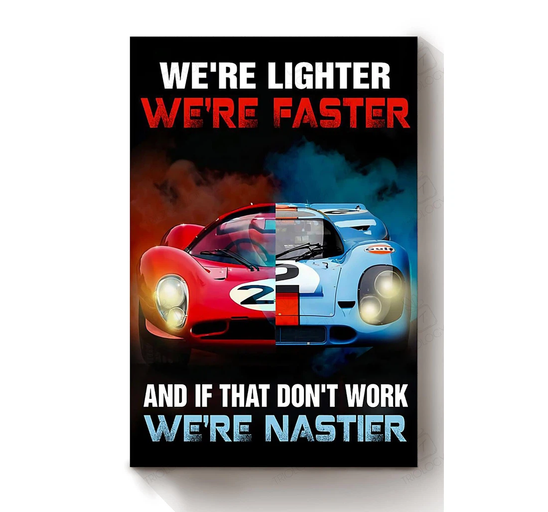 Poster, Canvas - Racing Lighter Faster Sport Car Racer Formula One Fan Racer S Print Framed Wall Art