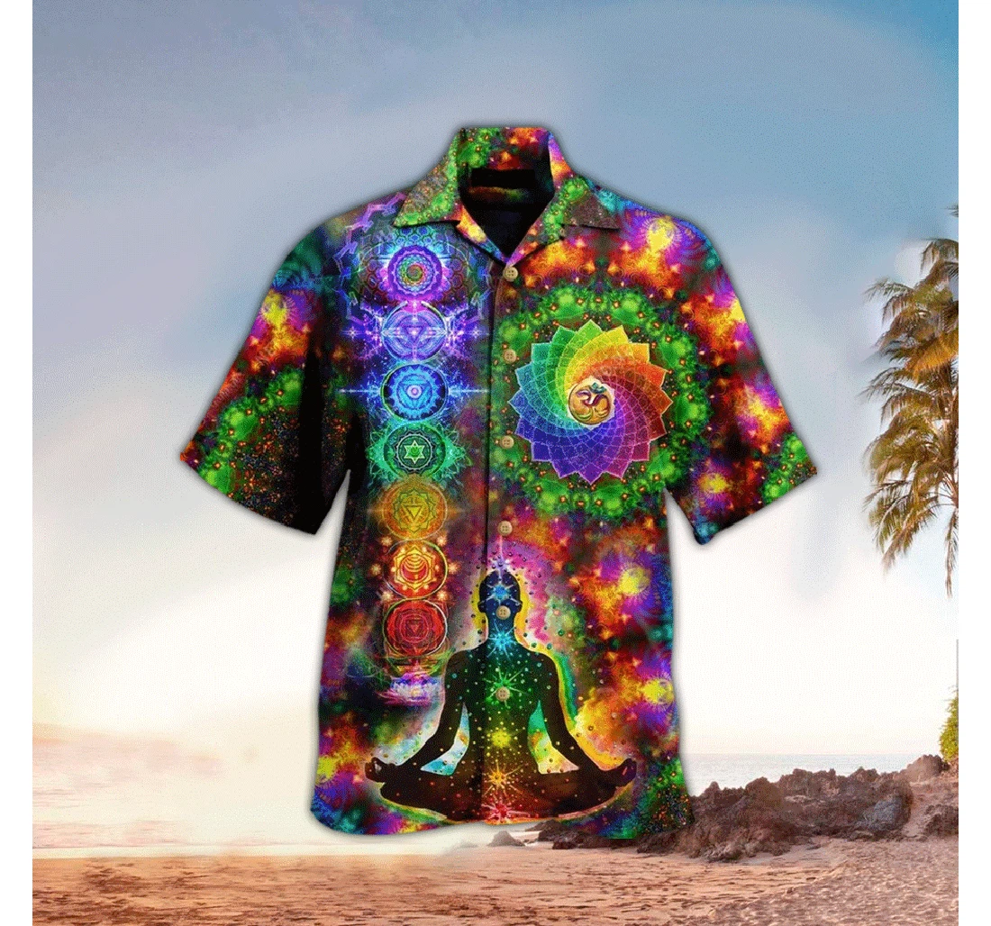 Personalized Yoga Apparel Yoga Hawaiian Shirt, Button Up Aloha Shirt For Men, Women