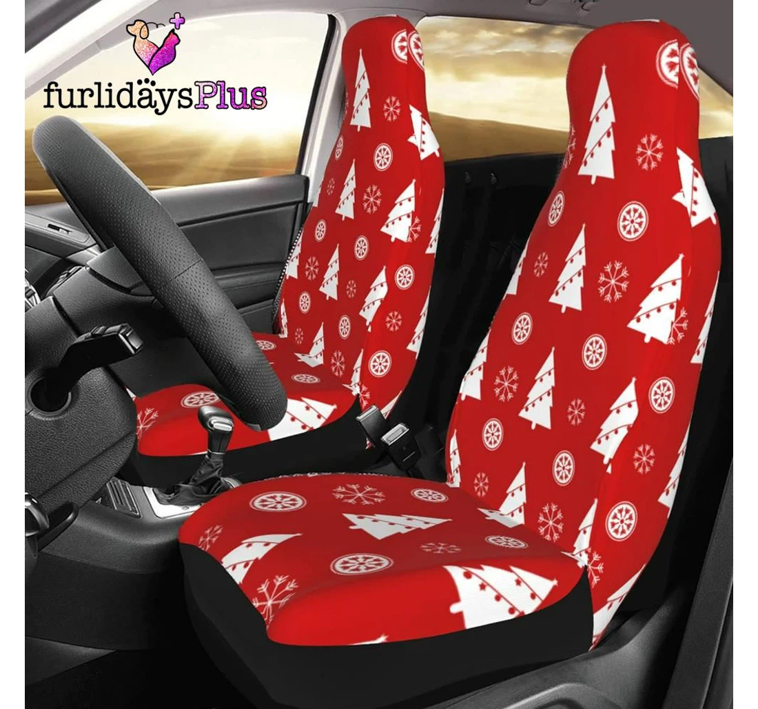 Personalized Christmas Christmas Trees Snowflake Universal Front Car Seat Cover