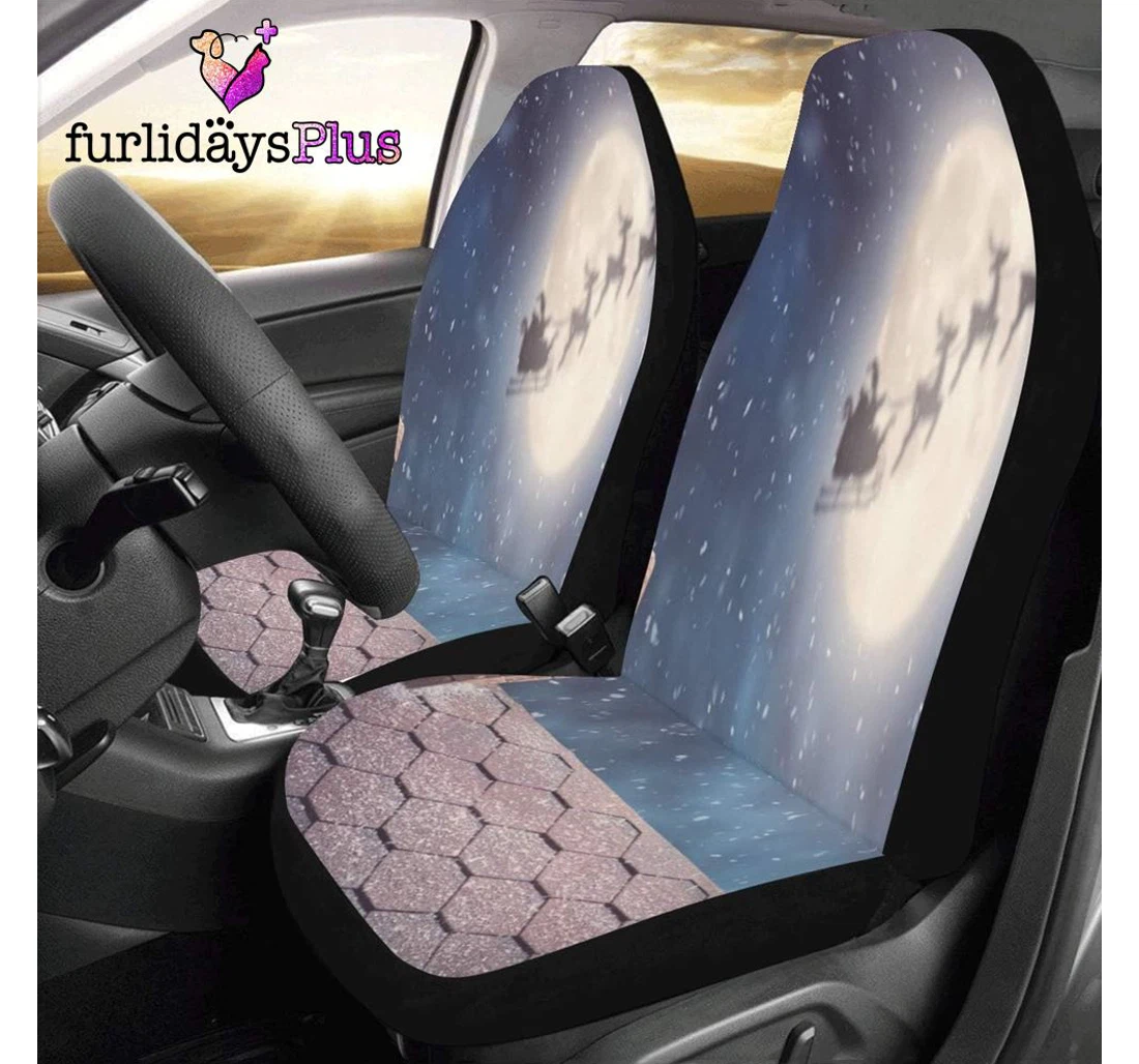 Personalized Christmas Santa Christmas Journey Universal Front Car Seat Cover