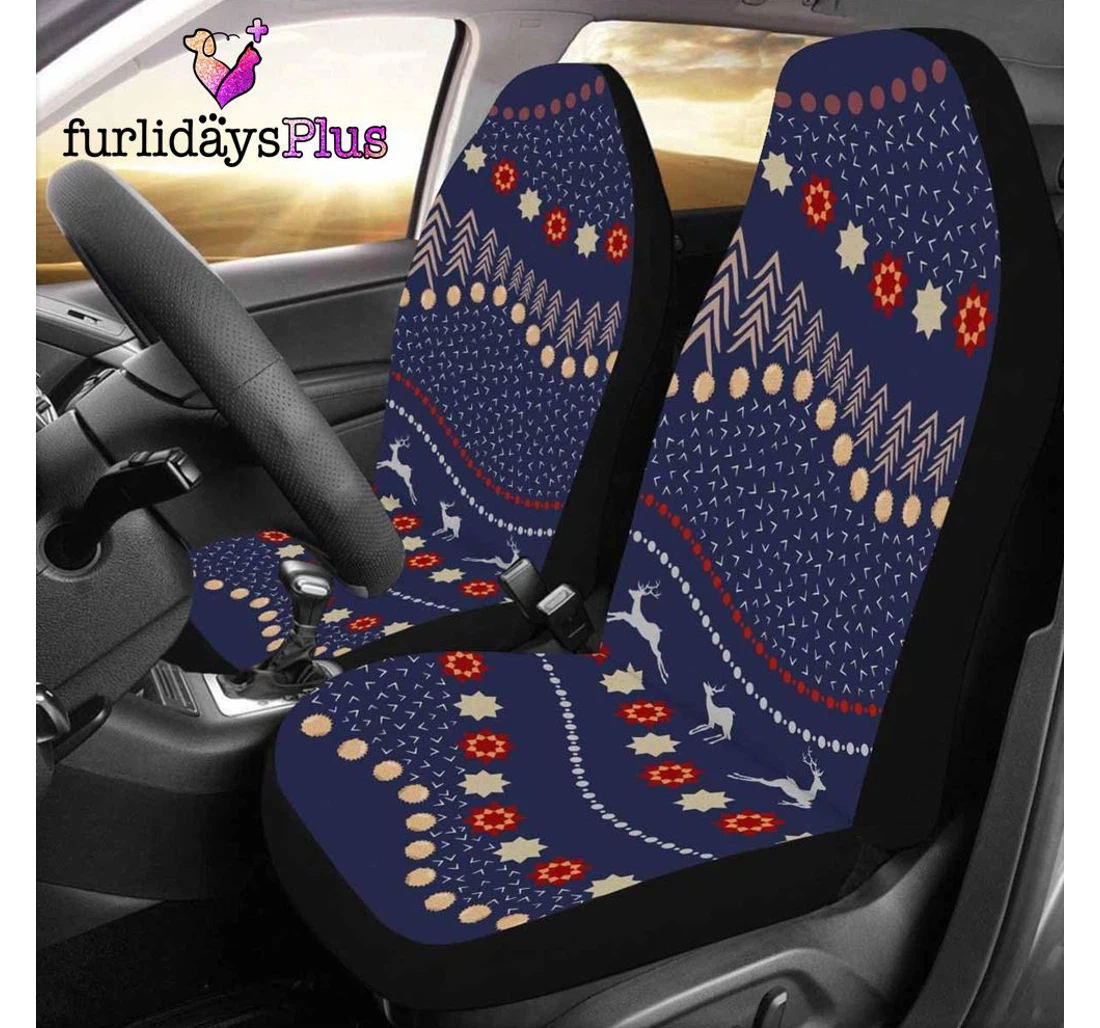 Personalized Christmas Winter Motifs Christmas Universal Front Car Seat Cover