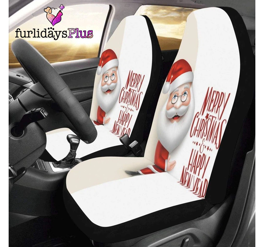 Personalized Christmas Santa Claus Merry Christmas Universal Front Car Seat Cover