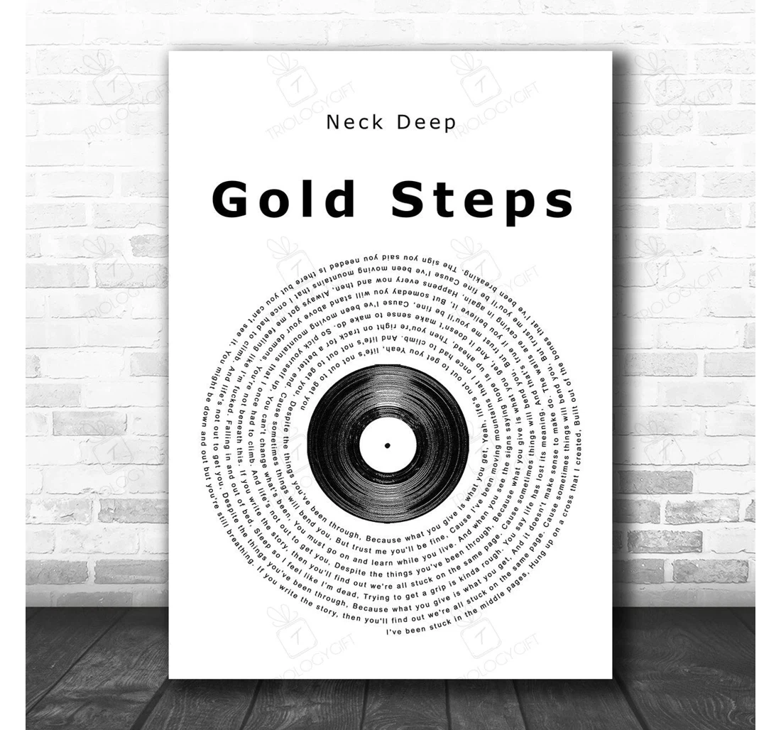 Poster, Canvas - Neck Deep Gold Steps Vinyl Record Song Lyric Personalised Lyrics Custom Print Framed Wall Art