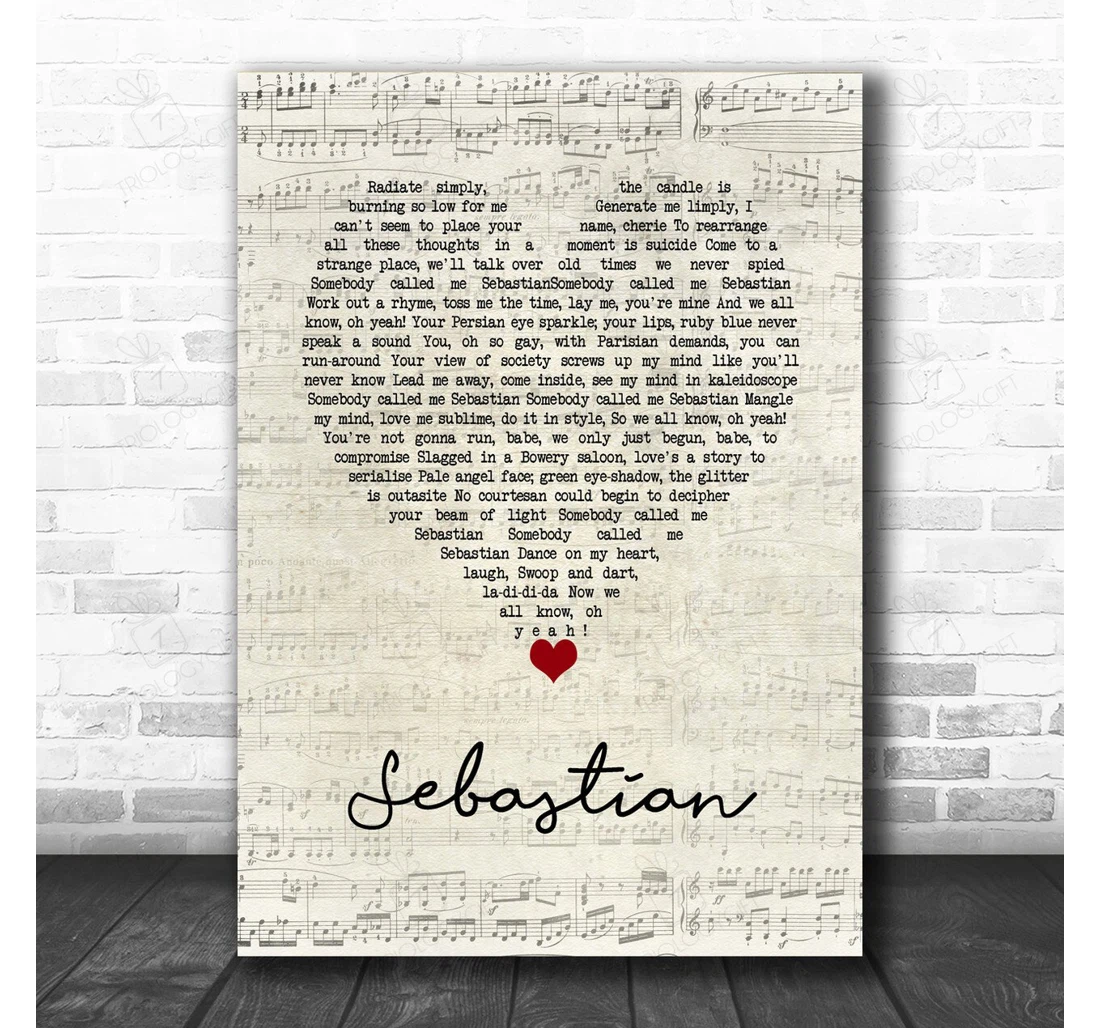 Poster, Canvas - Cockney Rebel Sebastian Script Heart Song Lyric Personalised Lyrics Custom Print Framed Wall Art
