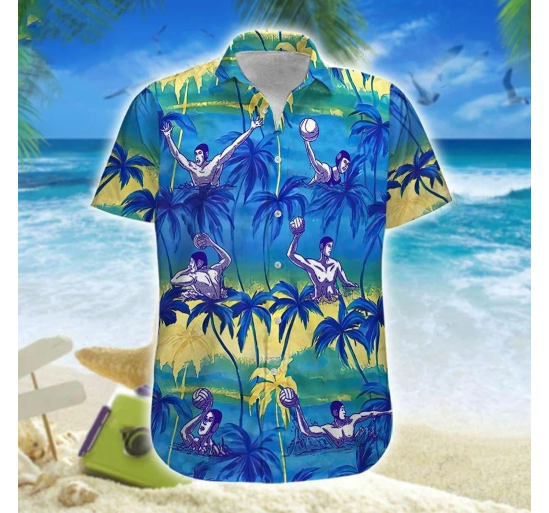 Personalized Water Polo Palm Hoodifize Hawaiian Shirt, Button Up Aloha Shirt For Men, Women