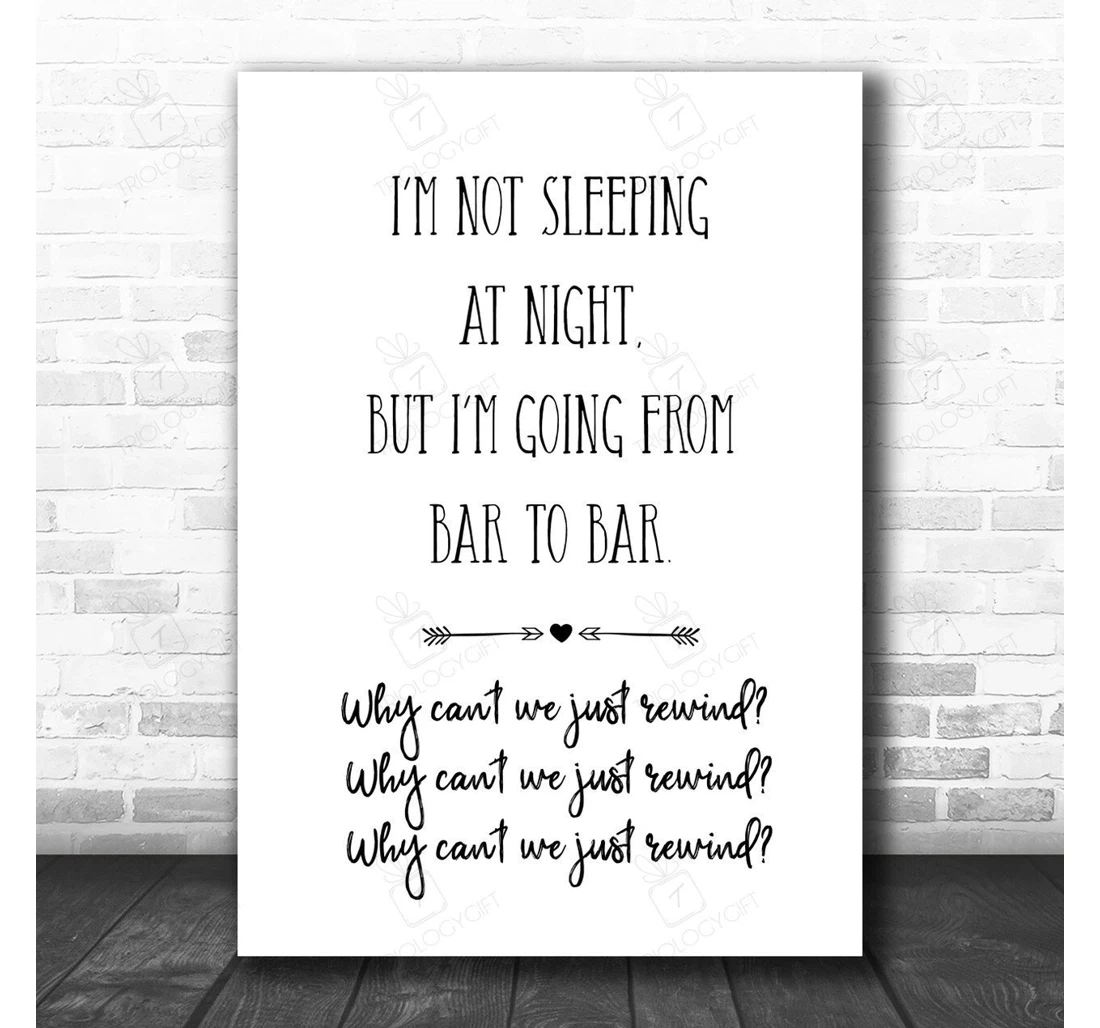 Poster, Canvas - Paolo Nutini Rewind Song Lyric Music Personalised Lyrics Custom Print Framed Wall Art