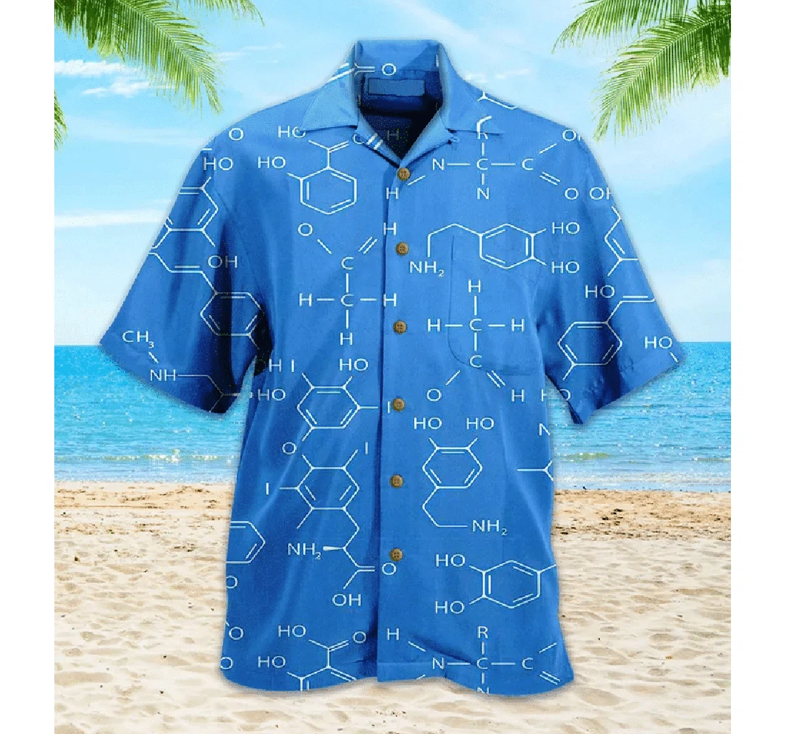 Personalized Chemistry Teacher Chemistry Teacher Apparel Hawaiian Shirt, Button Up Aloha Shirt For Men, Women