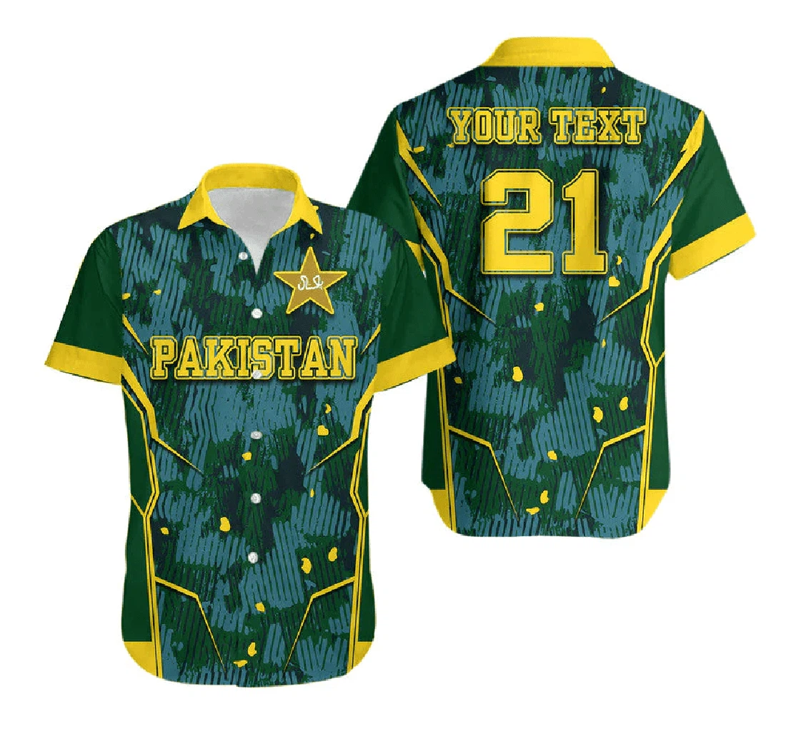 Personalized Custom Personalised Pakistan In Green Cricket Team Green Sport Style Hoodifize Hawaiian Shirt, Button Up Aloha Shirt For Men, Women