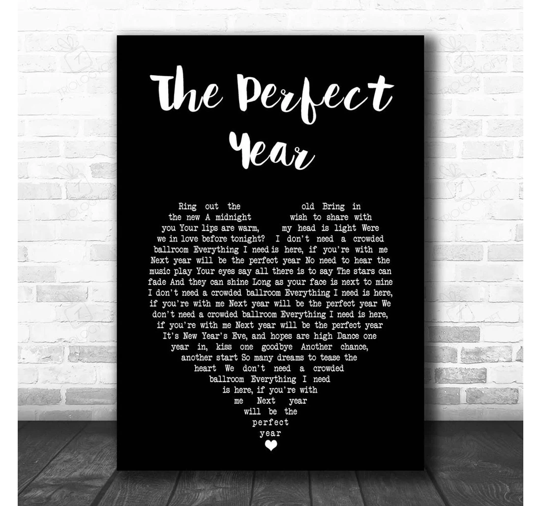 Poster, Canvas - Dina Carroll The Perfect Year Black Heart Song Lyric Personalised Lyrics Custom Print Framed Wall Art