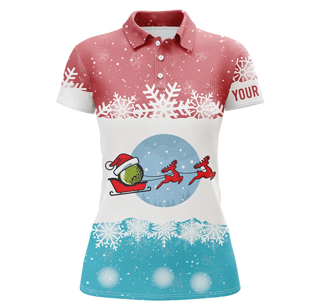 Personalized Reindeers Christmas Red Blue Golf Christmas Golf Golf Ldt - Polo Shirt