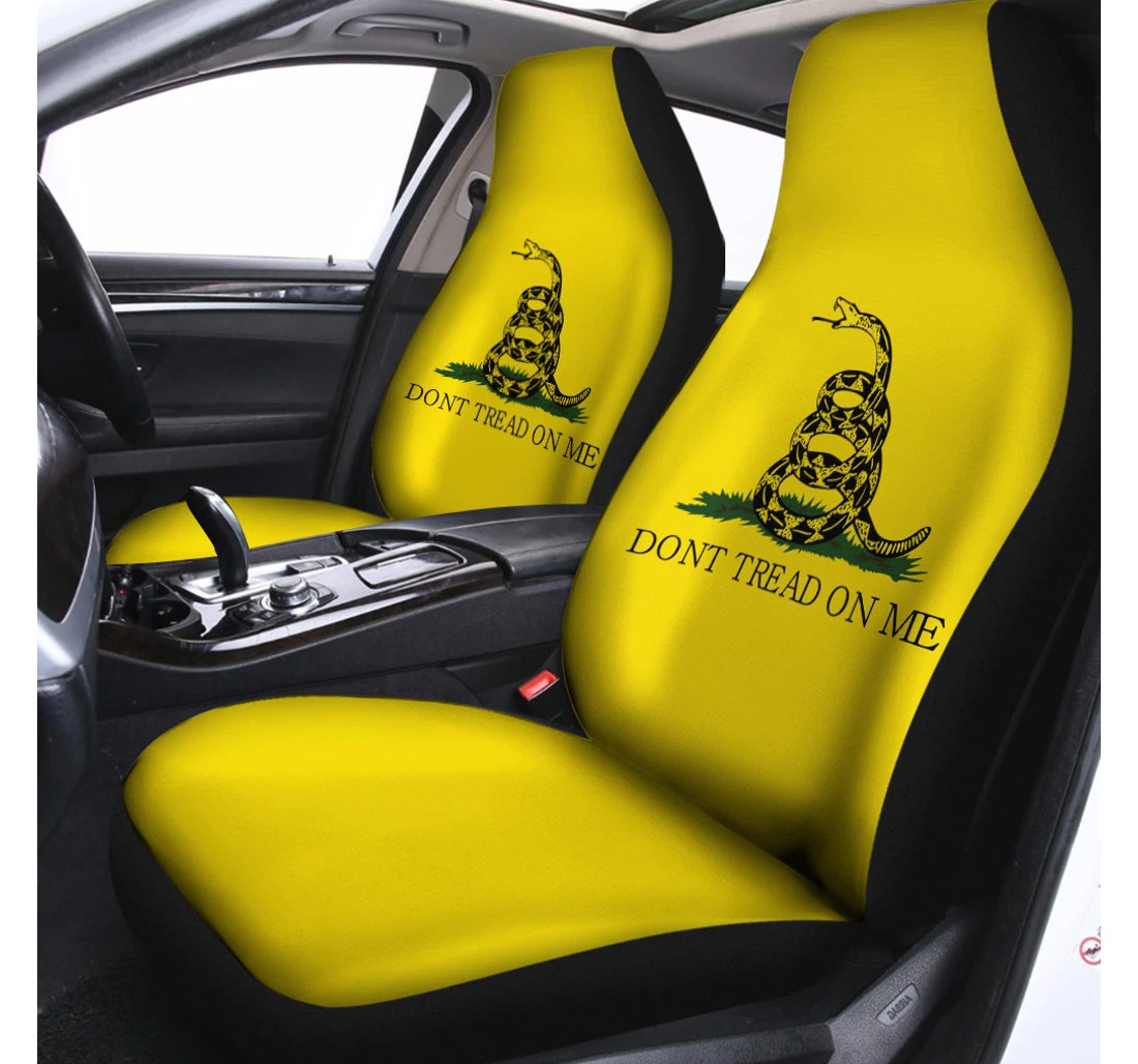 Personalized Don't Tread On Me Gadsden Flag Universal Front Car Seat Cover