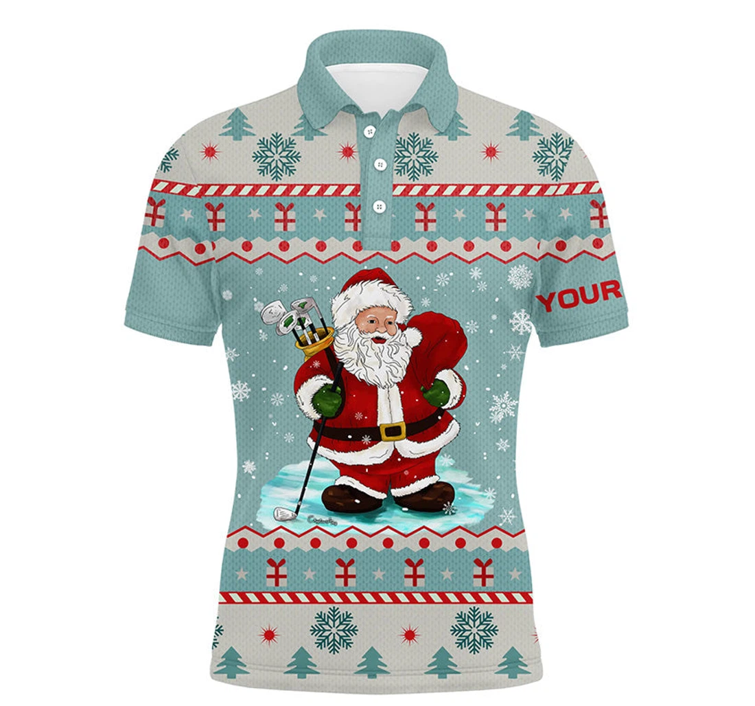 Personalized Golf Santa Christmas Custom Cool Mint Golf Christmas Golf Ldt - Polo Shirt