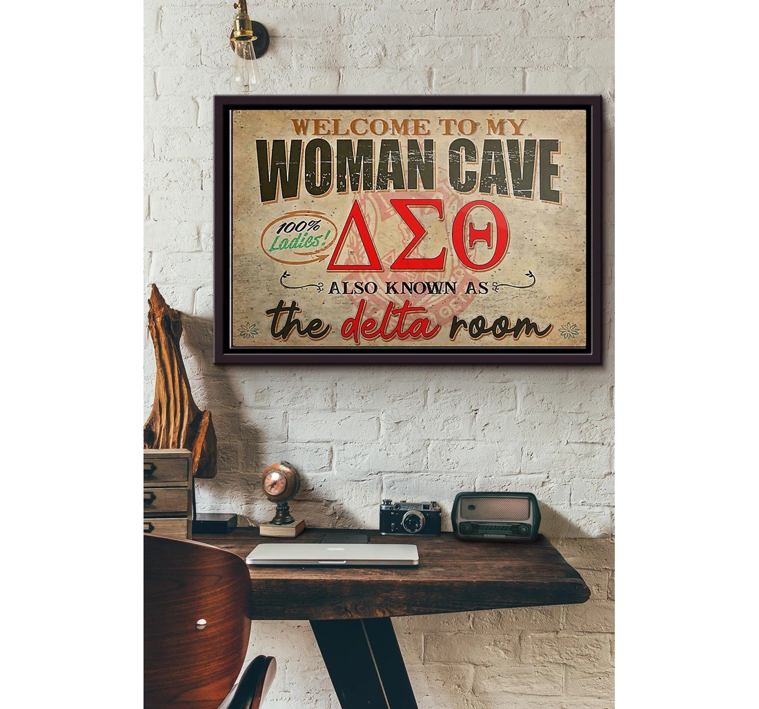 Poster, Canvas - Welcome To My Woman Cave The Deltroom N Matte Print Framed Wall Art
