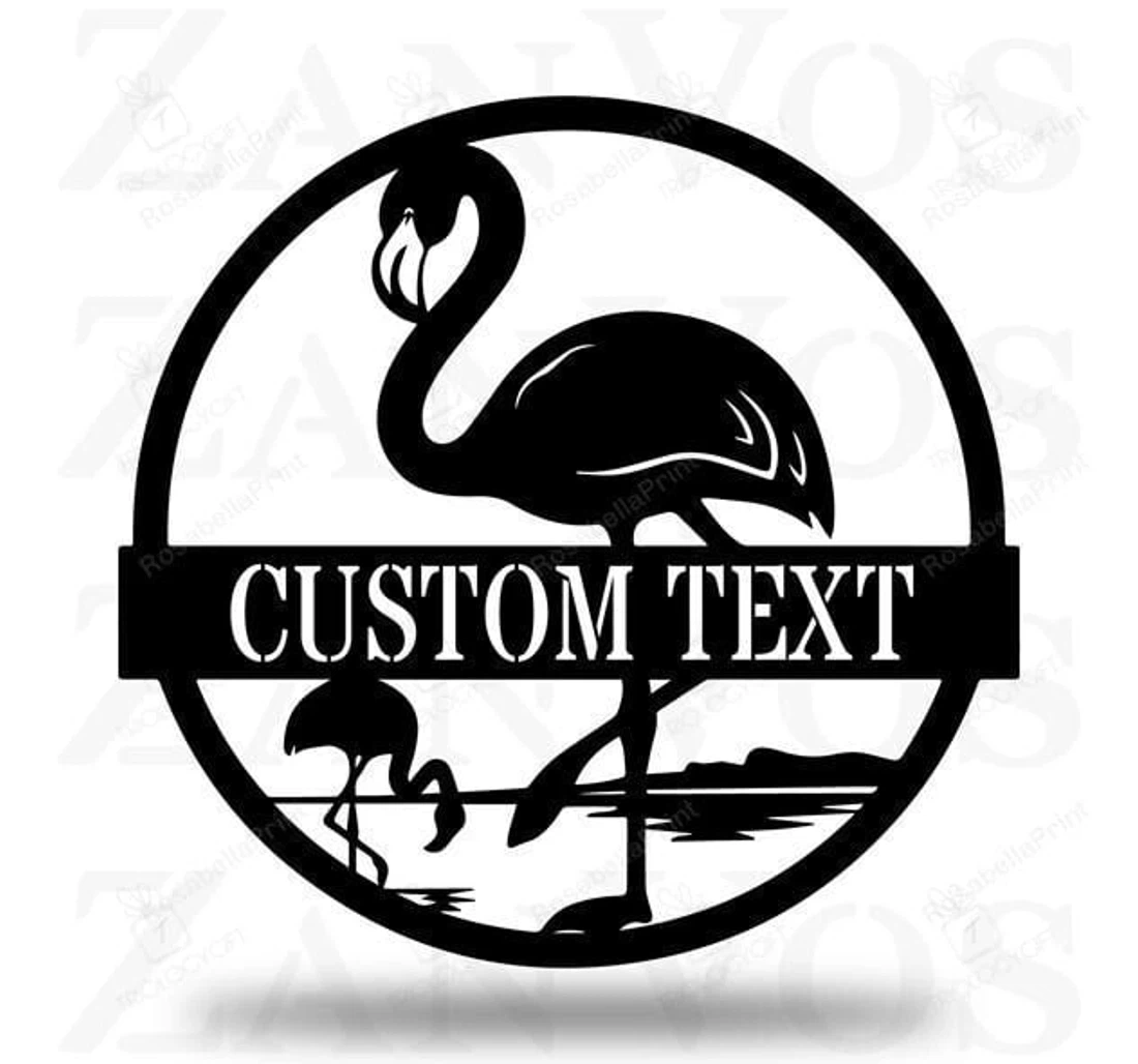 Personalized Metal Sign - Flamingo V Customized Custom Custom MonoGram