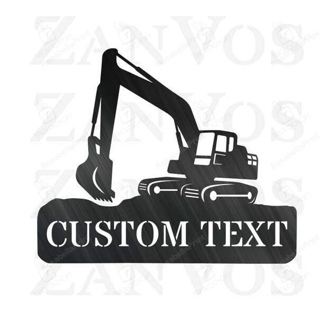 Personalized Metal Sign - Excavator V Customized Custom Custom MonoGram