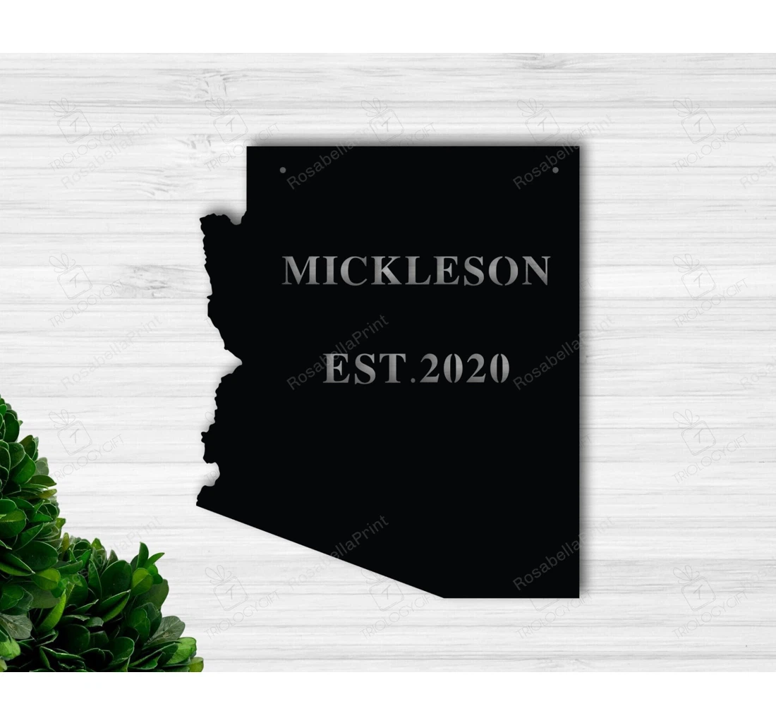 Personalized Metal Sign - Established Family Family Name With Last Namescustom Arizona MonoGram