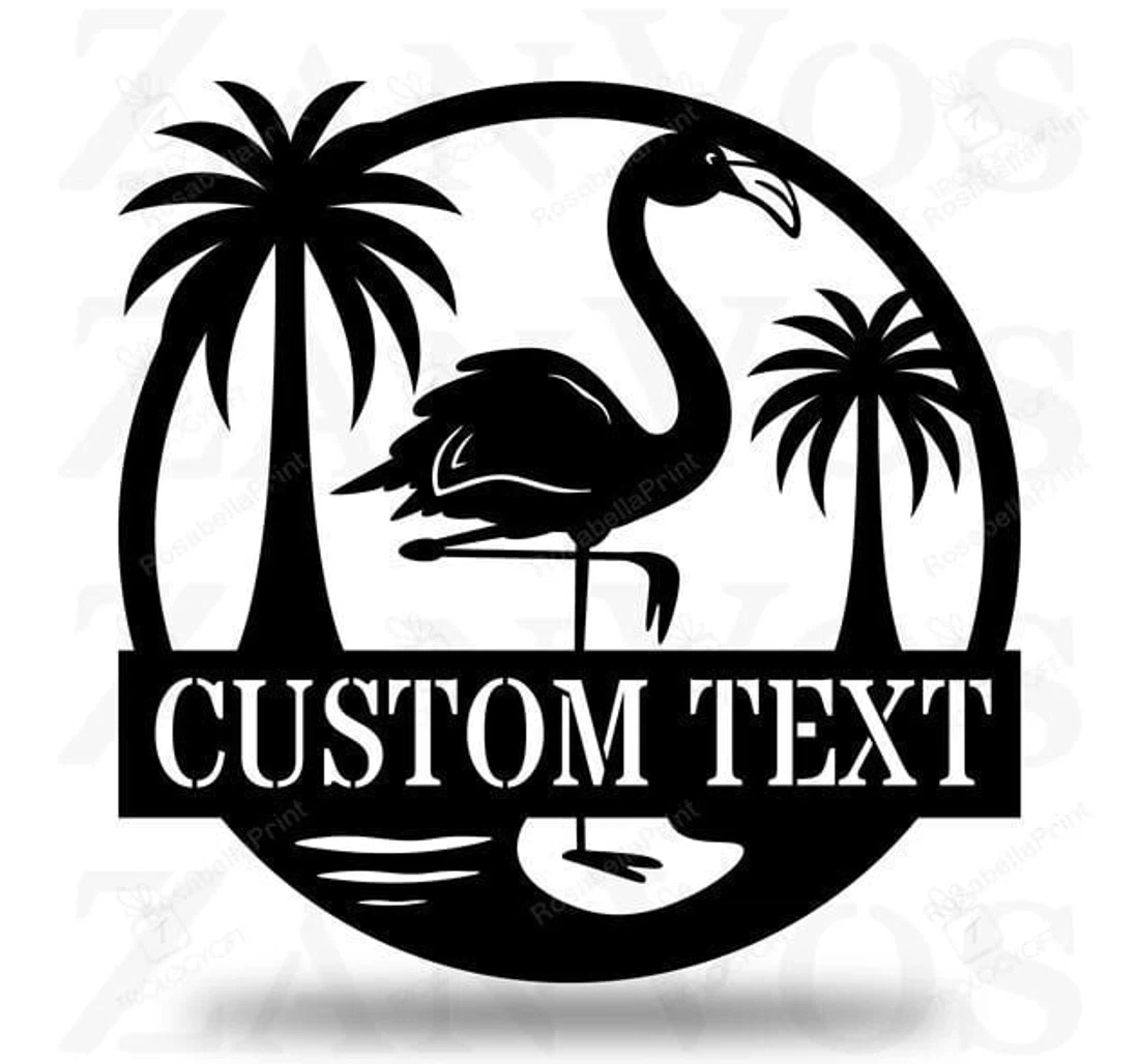 Personalized Metal Sign - Flamingo V Customized Custom Custom MonoGram