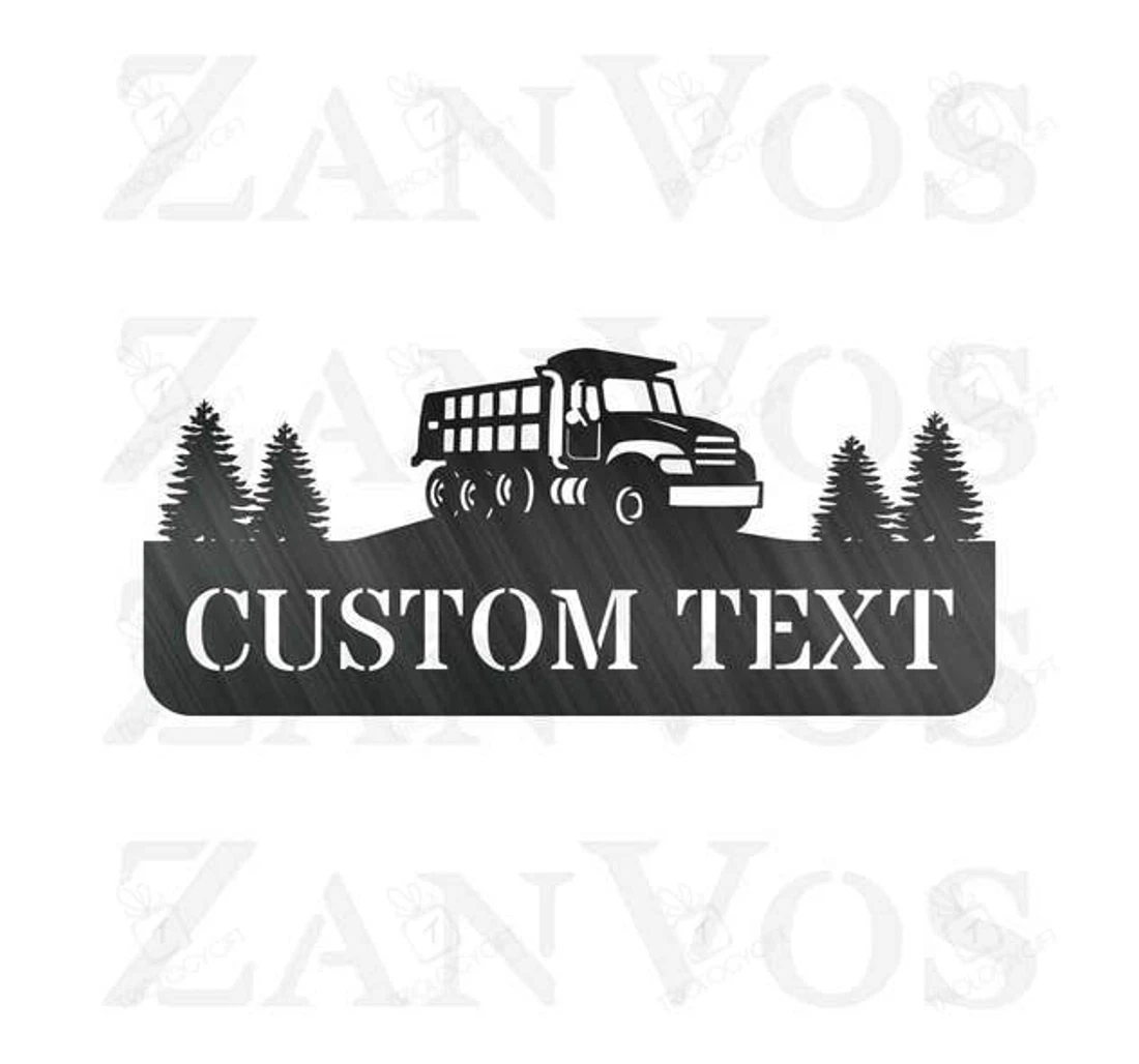 Personalized Metal Sign - Dump Truck V Customized Custom Custom MonoGram