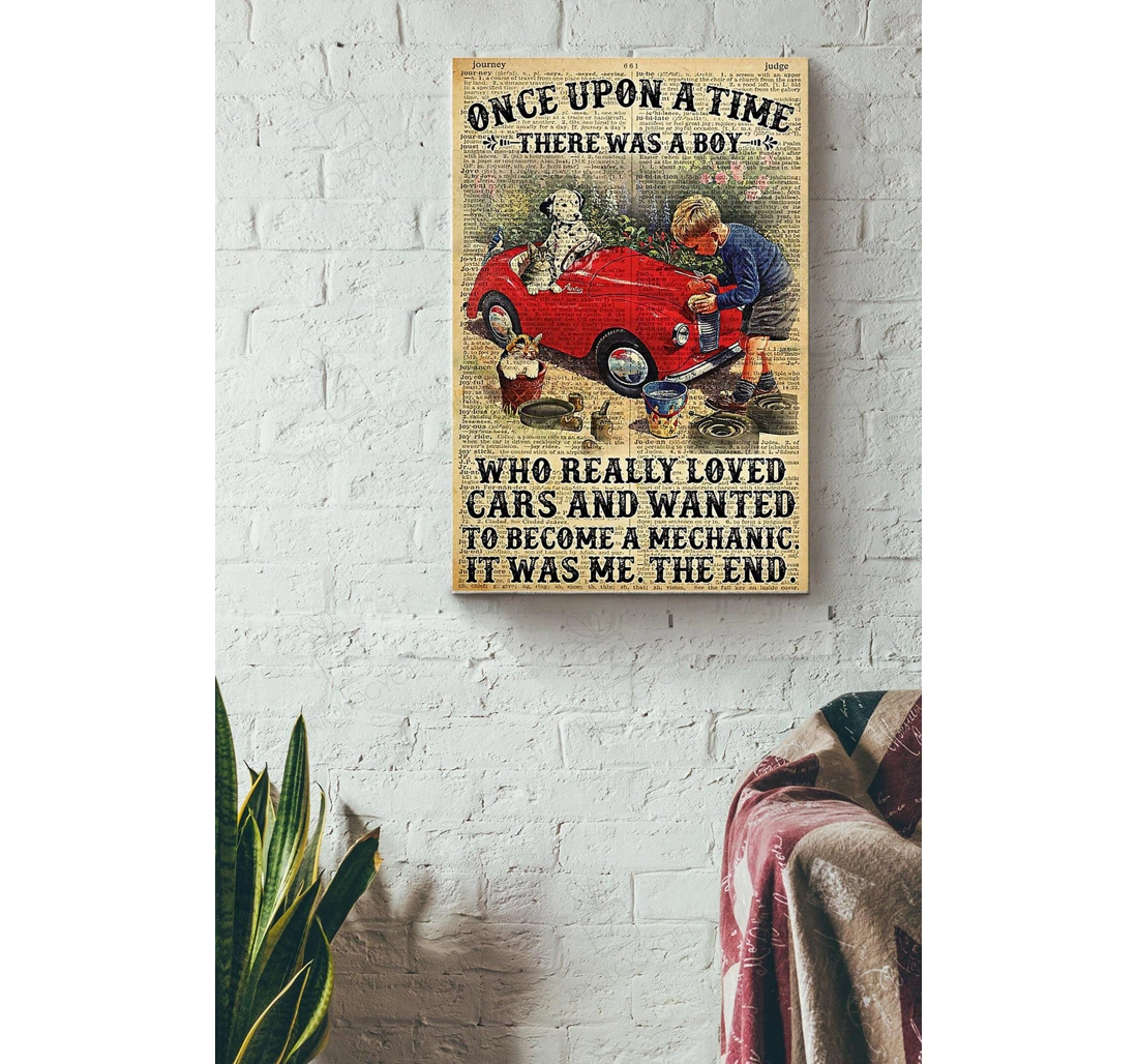 Poster, Canvas - Once Upon A Time Loved Cars Wanted To Become Mechanic Mechanical Engineer Fathers Day Husband Car Repair Shop Car Lover Gallery Idea S Print Framed Wall Art