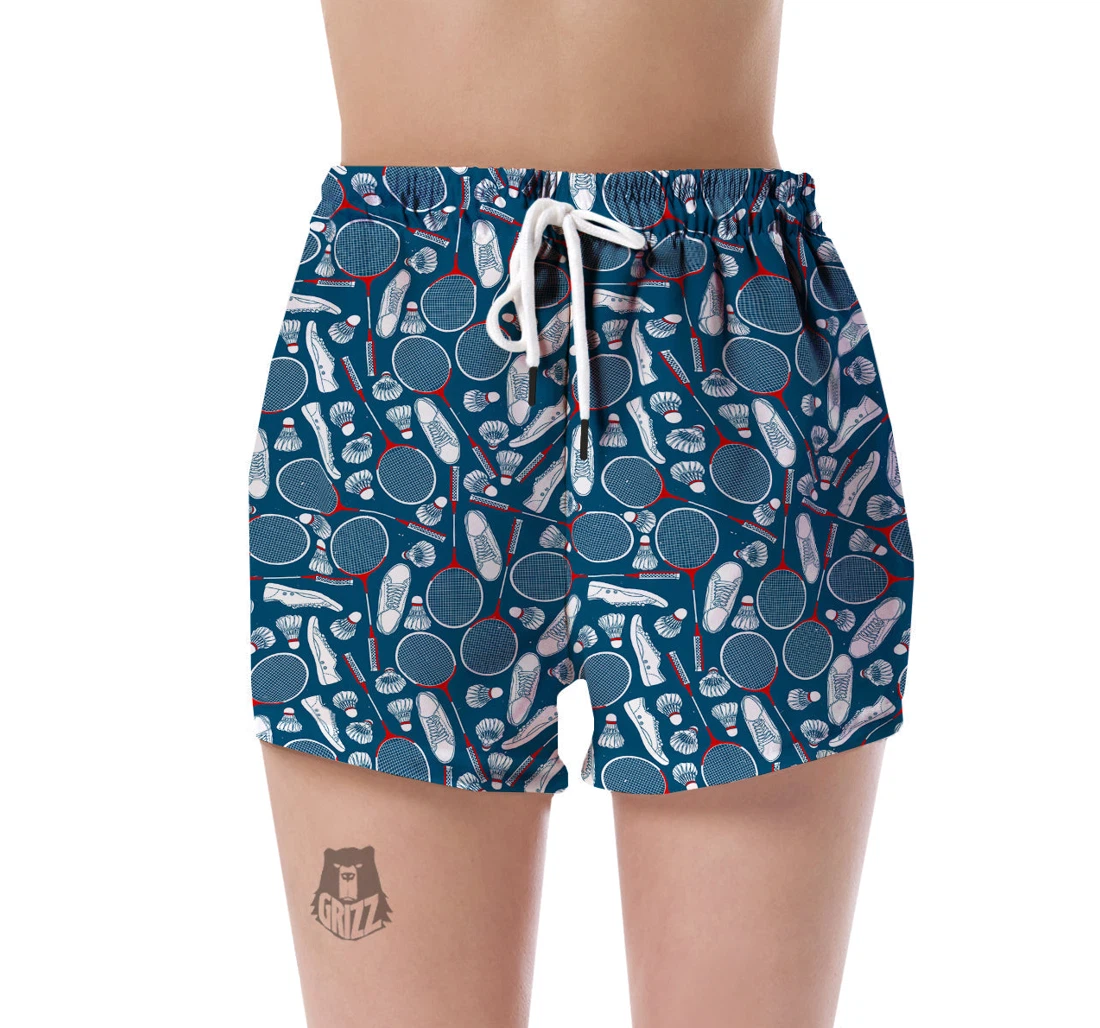 Personalized Badminton Print Pattern Women's Shorts