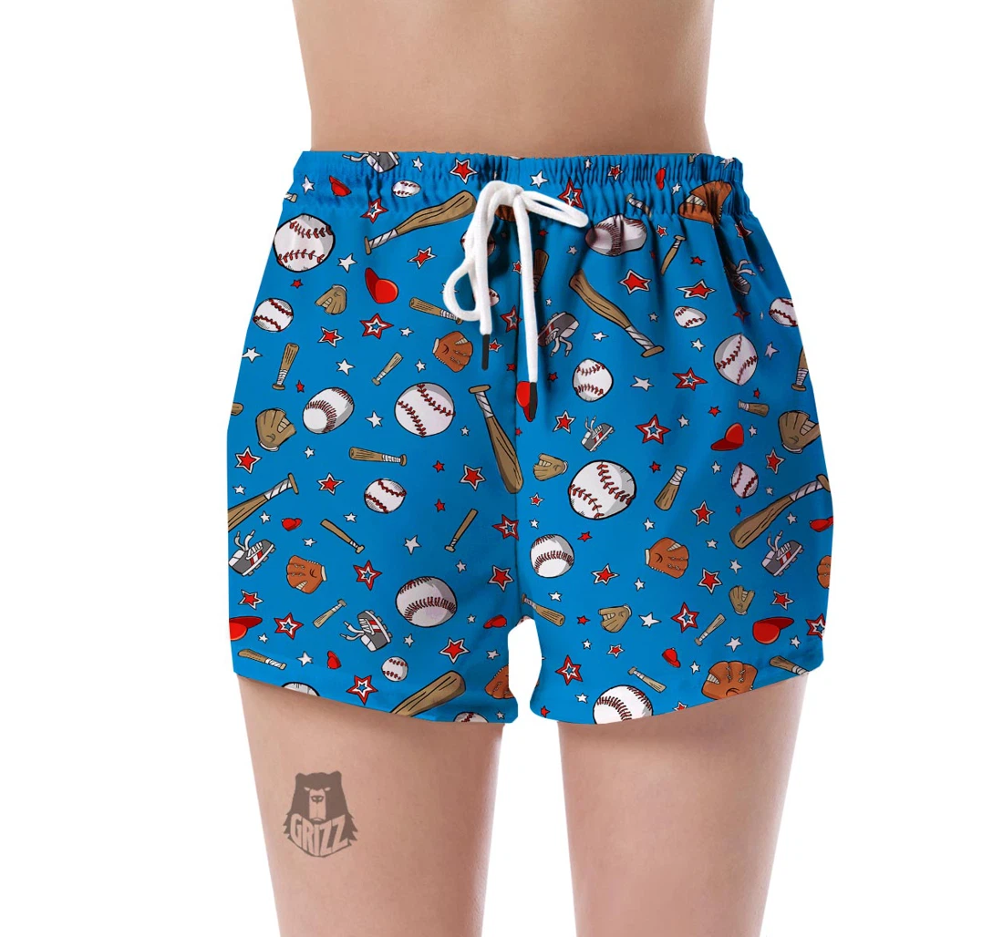 Personalized Baseball Pattern Print Women's Shorts