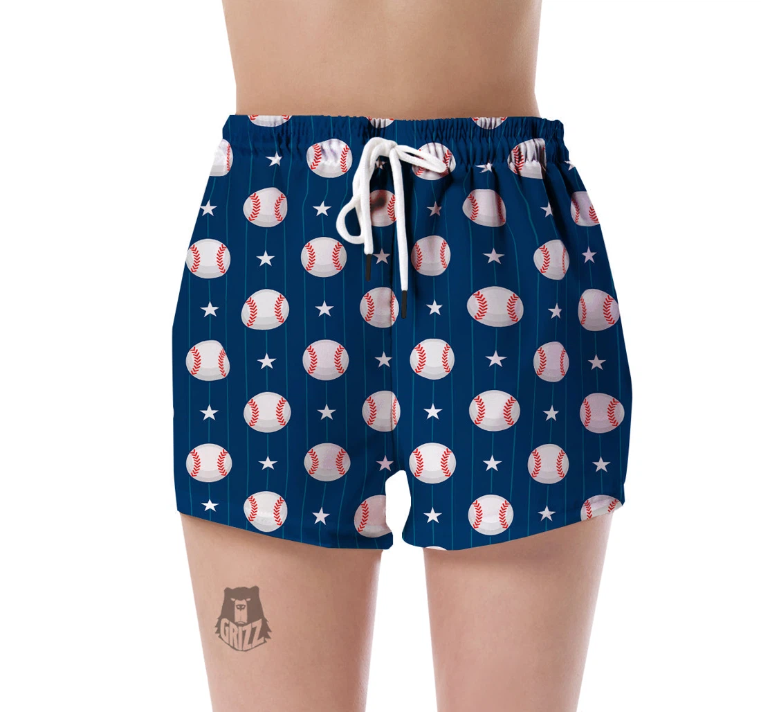 Personalized Baseball Star Pattern Print Women's Shorts