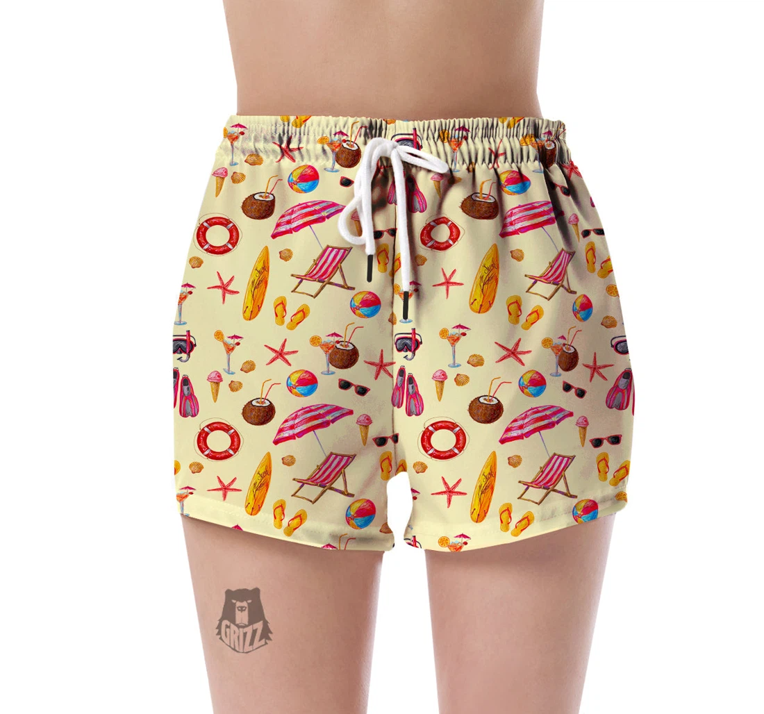 Personalized Beach Pattern Print Women's Shorts