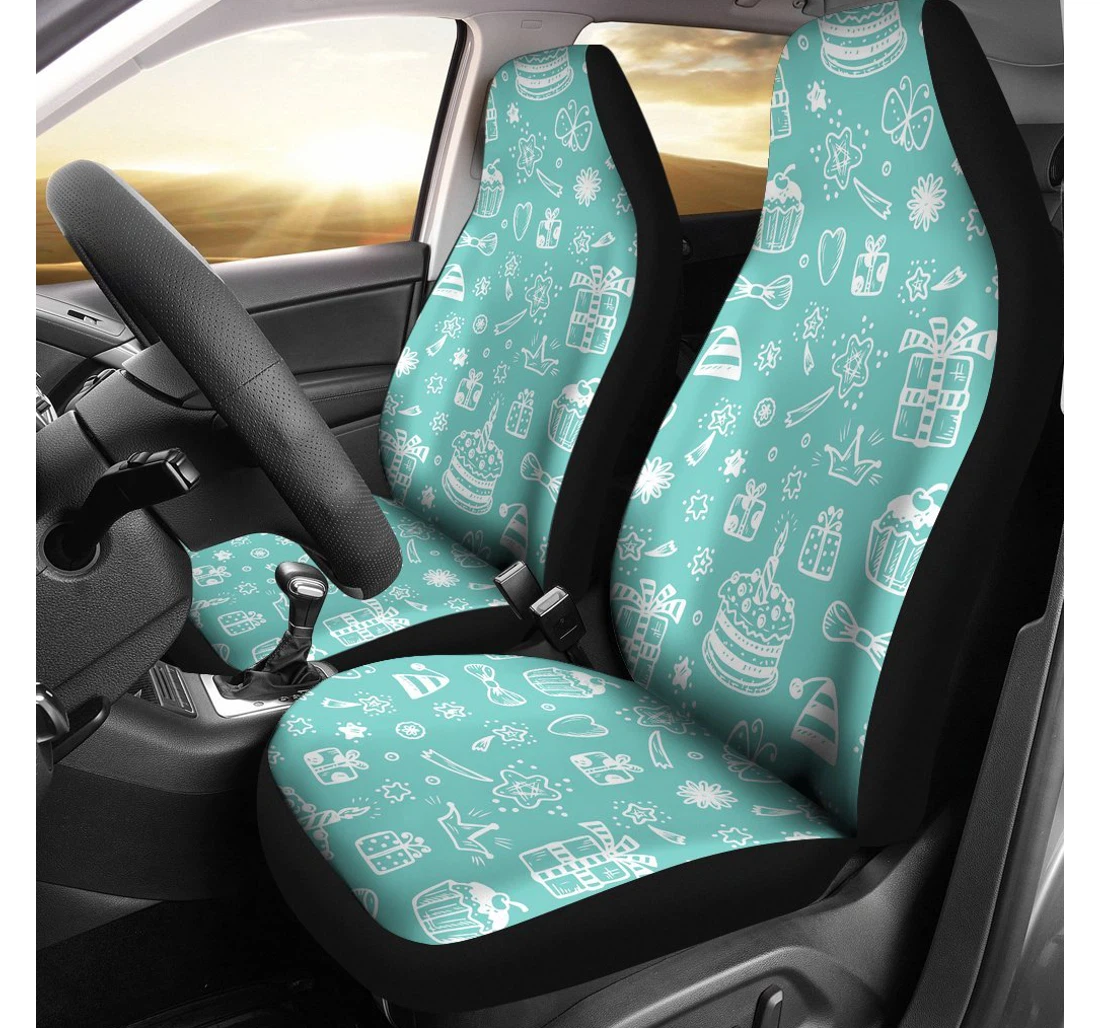 Personalized Happy Birthday Pattern Universal Front Car Seat Cover