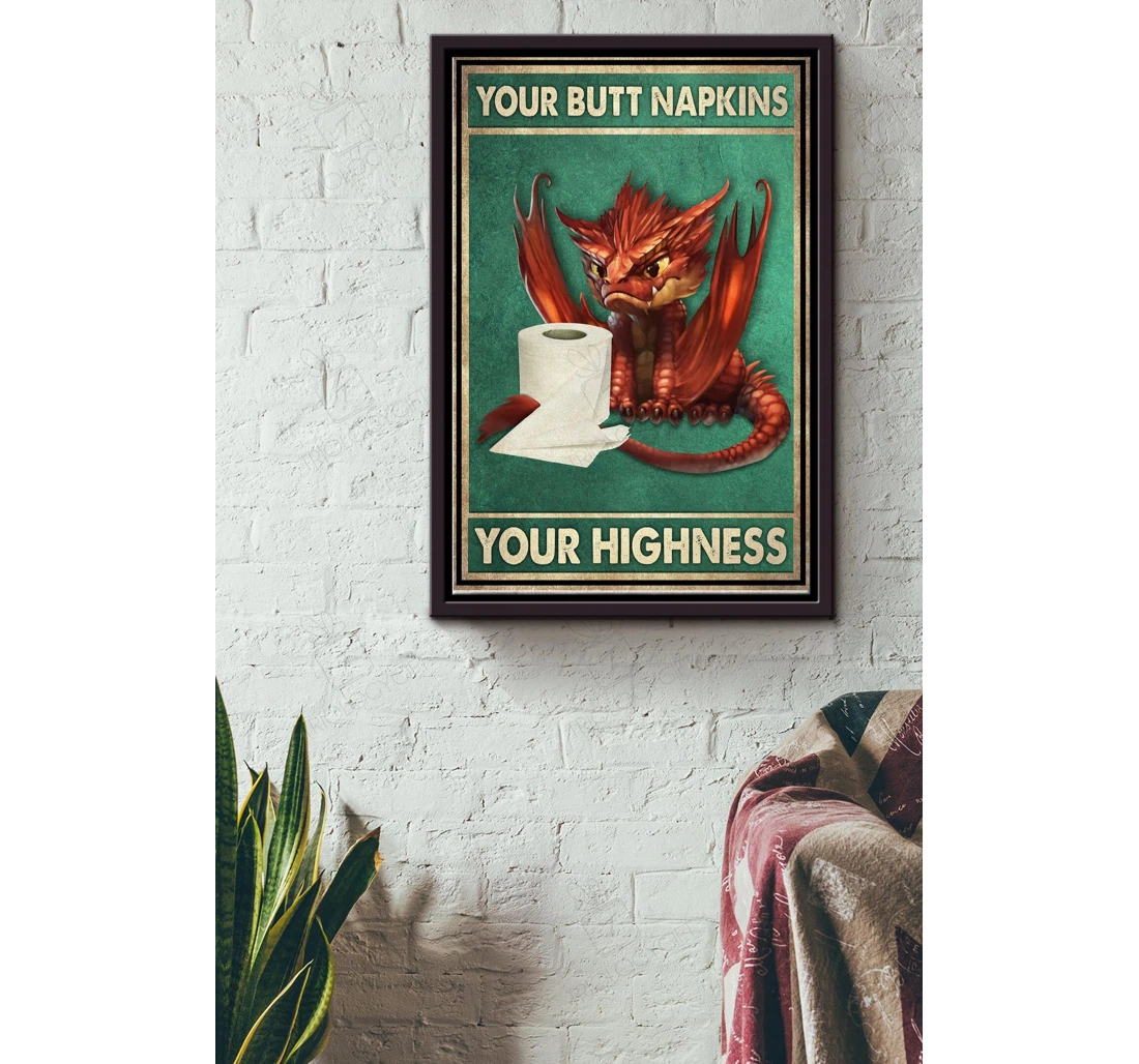 Poster, Canvas - Your Highness Dragon Dragon Fan Matte S Print Framed Wall Art