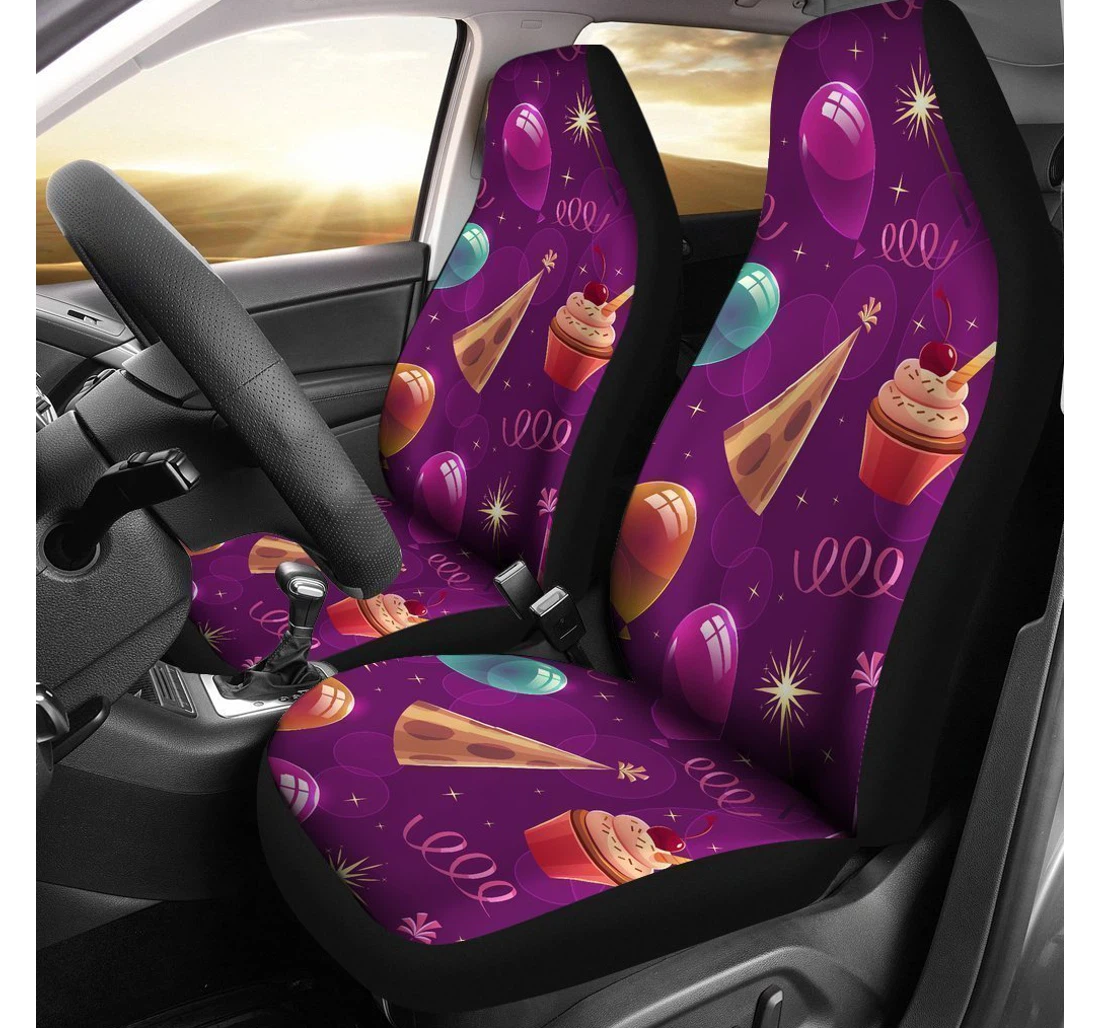 Personalized Pattern Birthday Universal Front Car Seat Cover