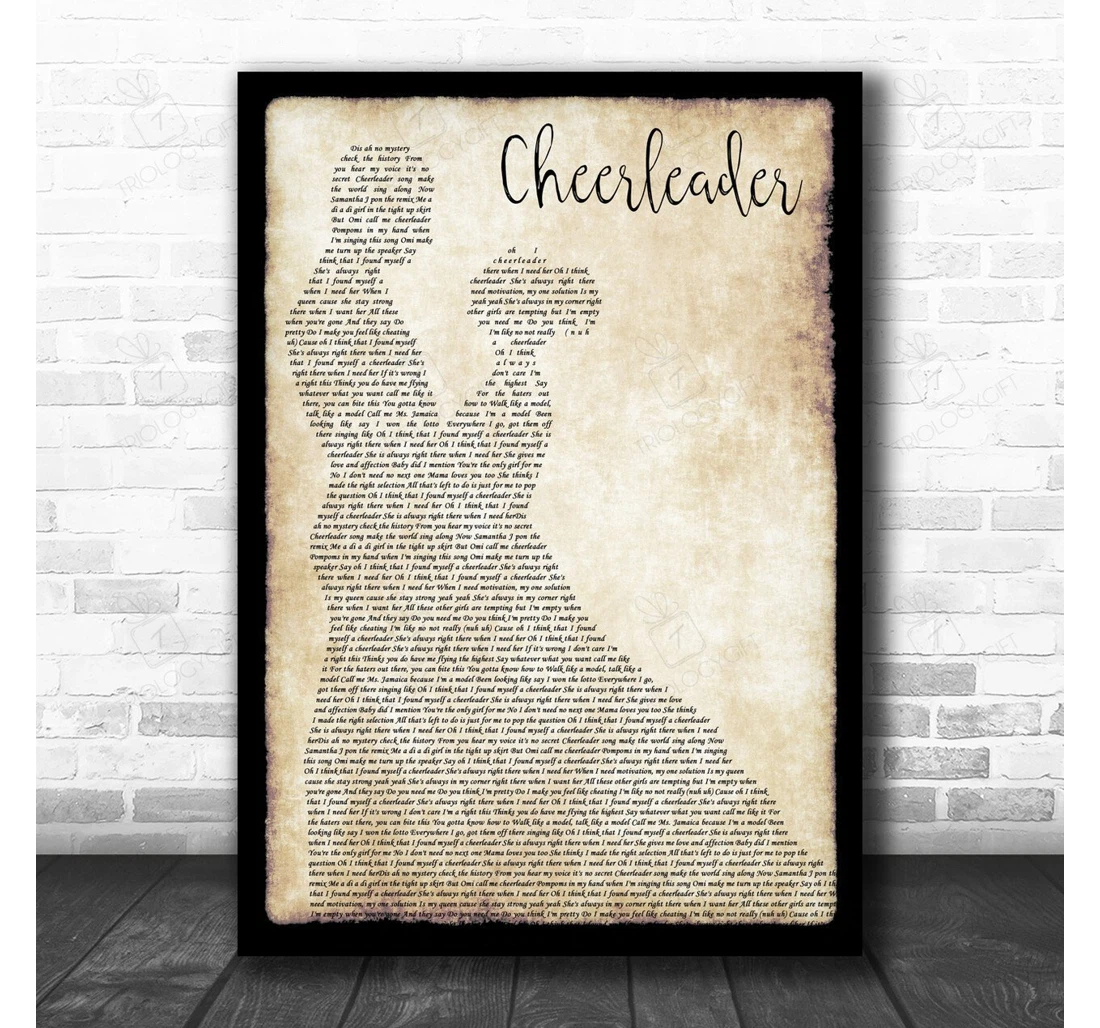 Poster, Canvas - Omi Cheerleader Man Lady Dancing Song Lyric Personalised Lyrics Custom Print Framed Wall Art