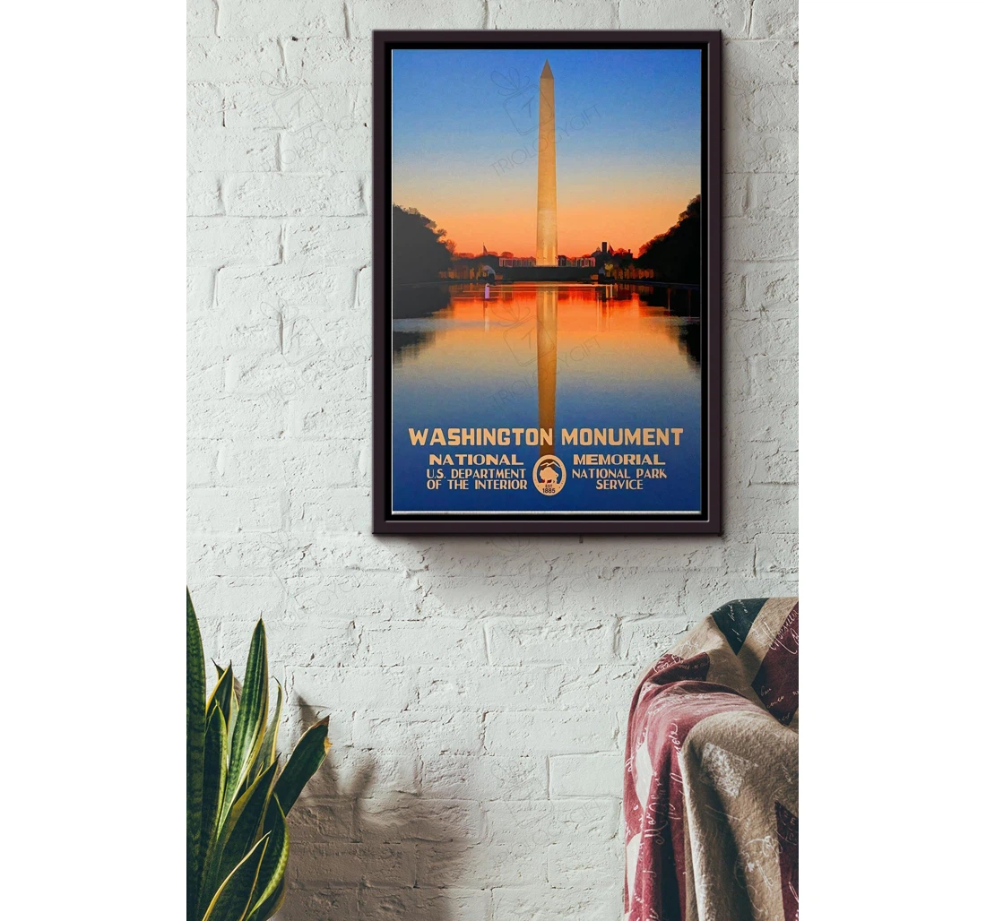 Poster, Canvas - Washington Monument Traveling Lover Tourists Souvenir Shop American Matte S Print Framed Wall Art