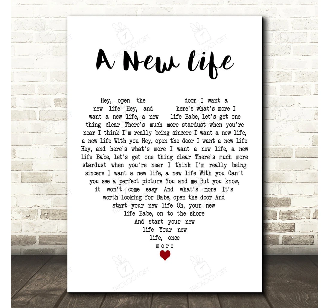 Poster, Canvas - Jim James A New Life White Heart Song Lyric Personalised Lyrics Custom Print Framed Wall Art