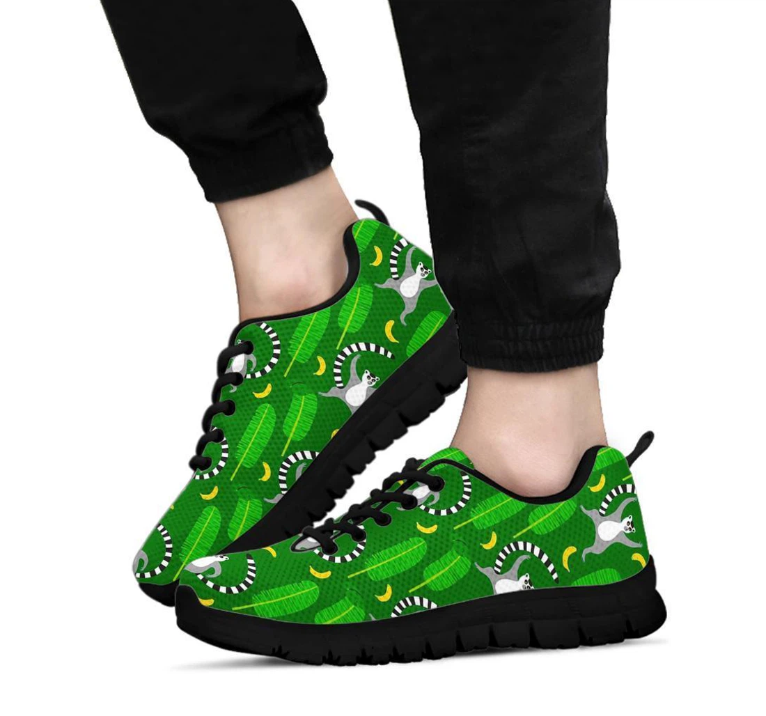 Lemur Print Pattern Sneaker Shoes For Men Women