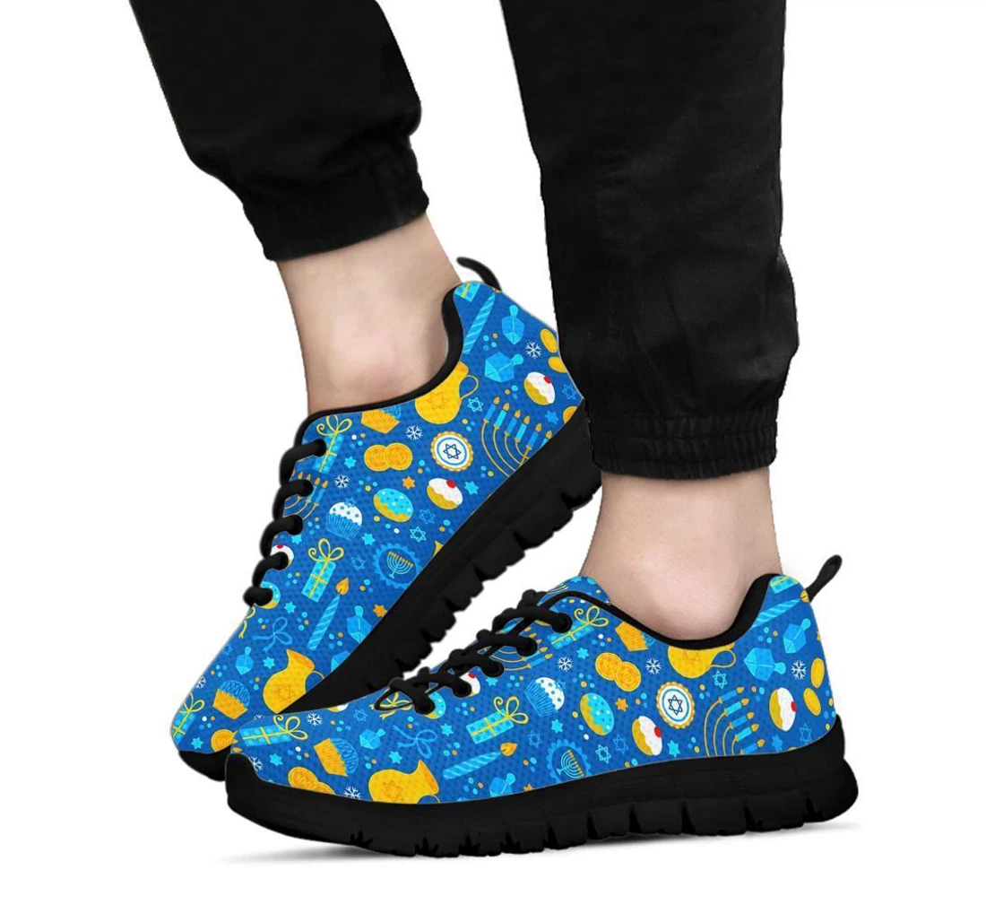 Hanukkah Print Pattern Sneaker Shoes For Men Women