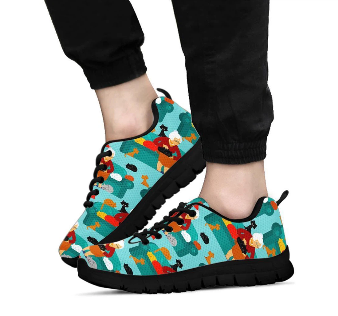Grandma Nana Pattern Print Sneaker Shoes For Men Women