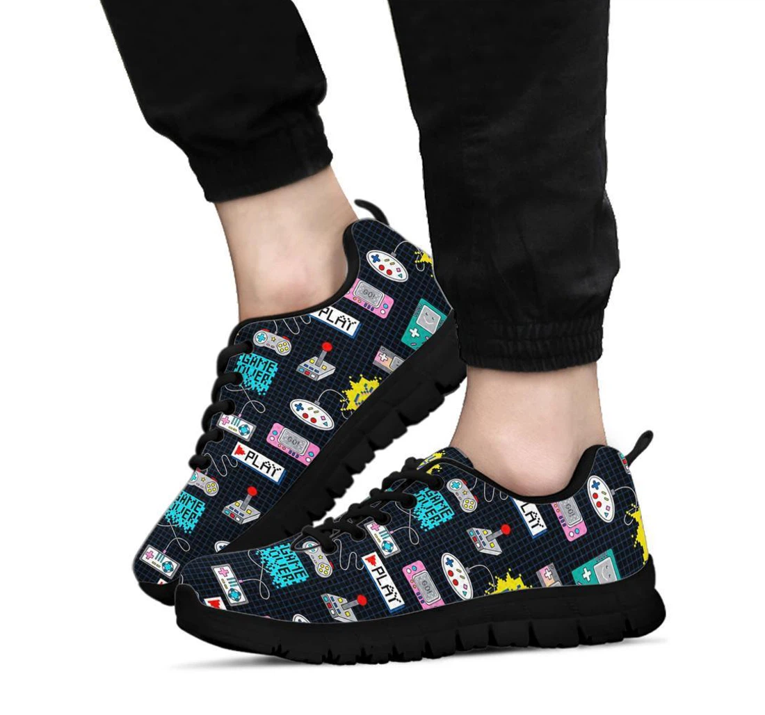 Gaming Print Pattern Sneaker Shoes For Men Women