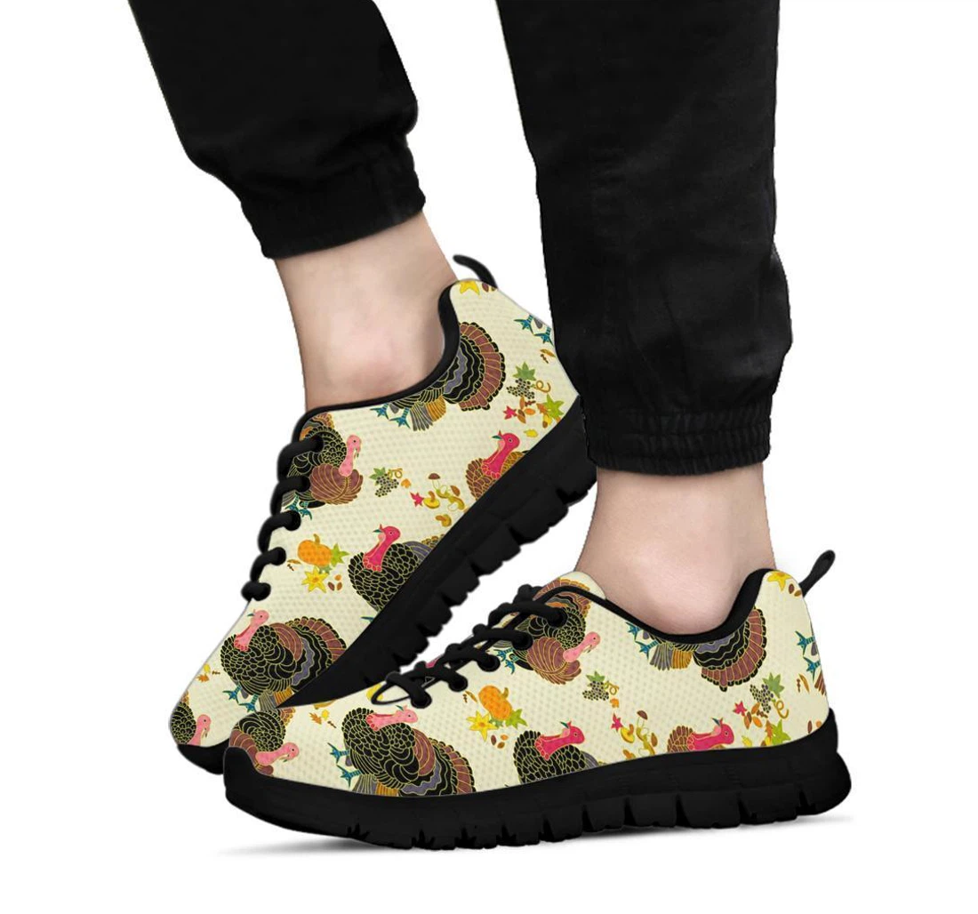 Thankgiving Turkey Print Pattern Sneaker Shoes For Men Women