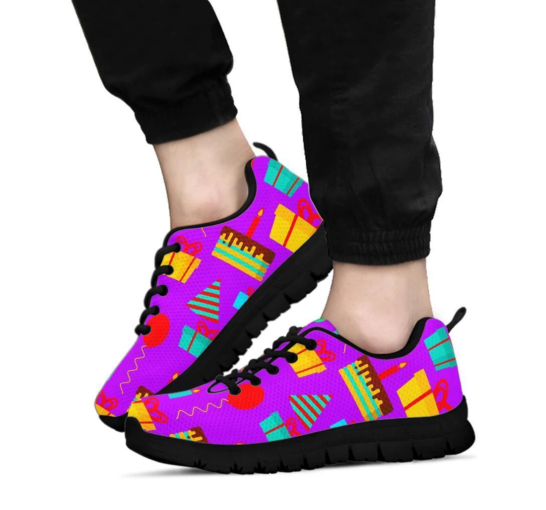 Birthday Pattern Print Sneaker Shoes For Men Women