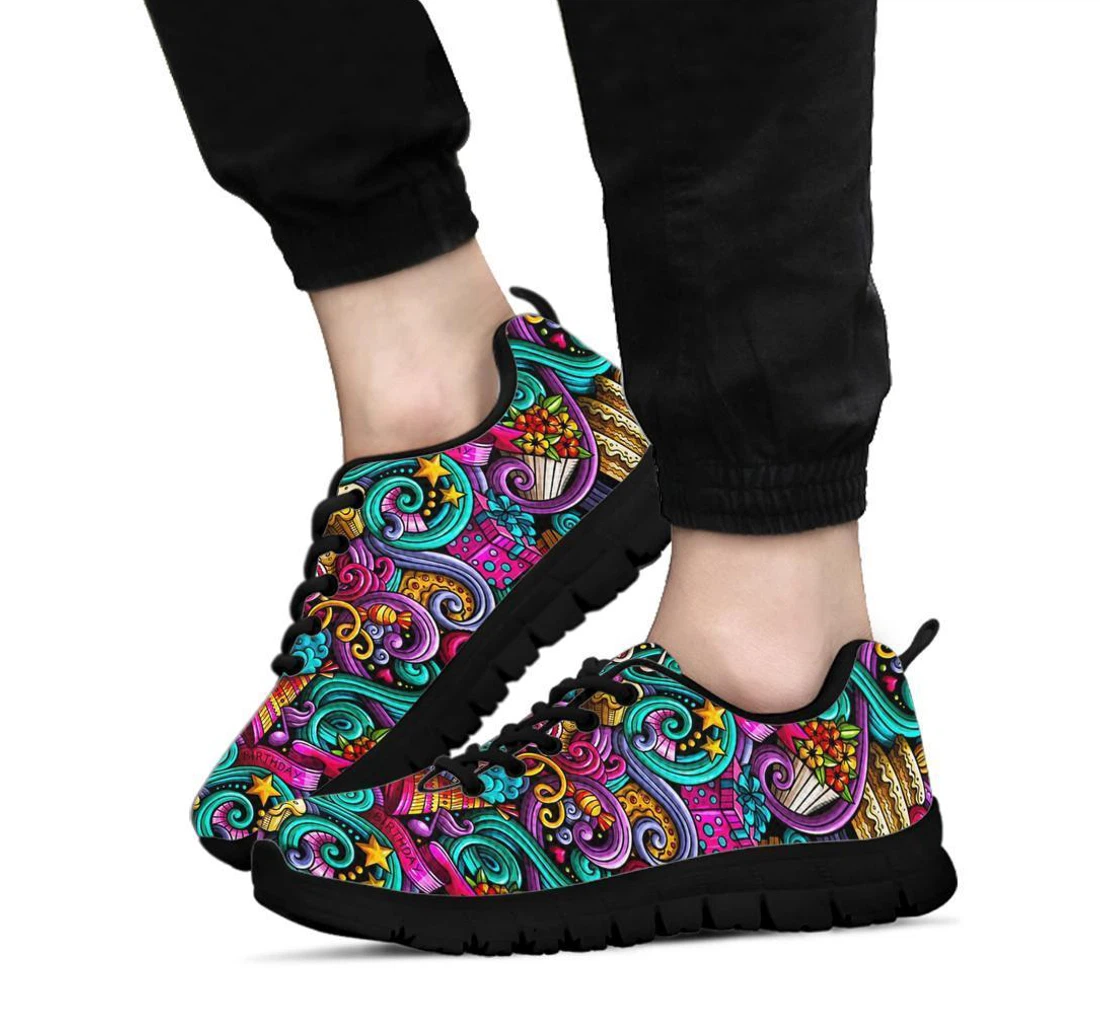 Print Pattern Birthday Sneaker Shoes For Men Women